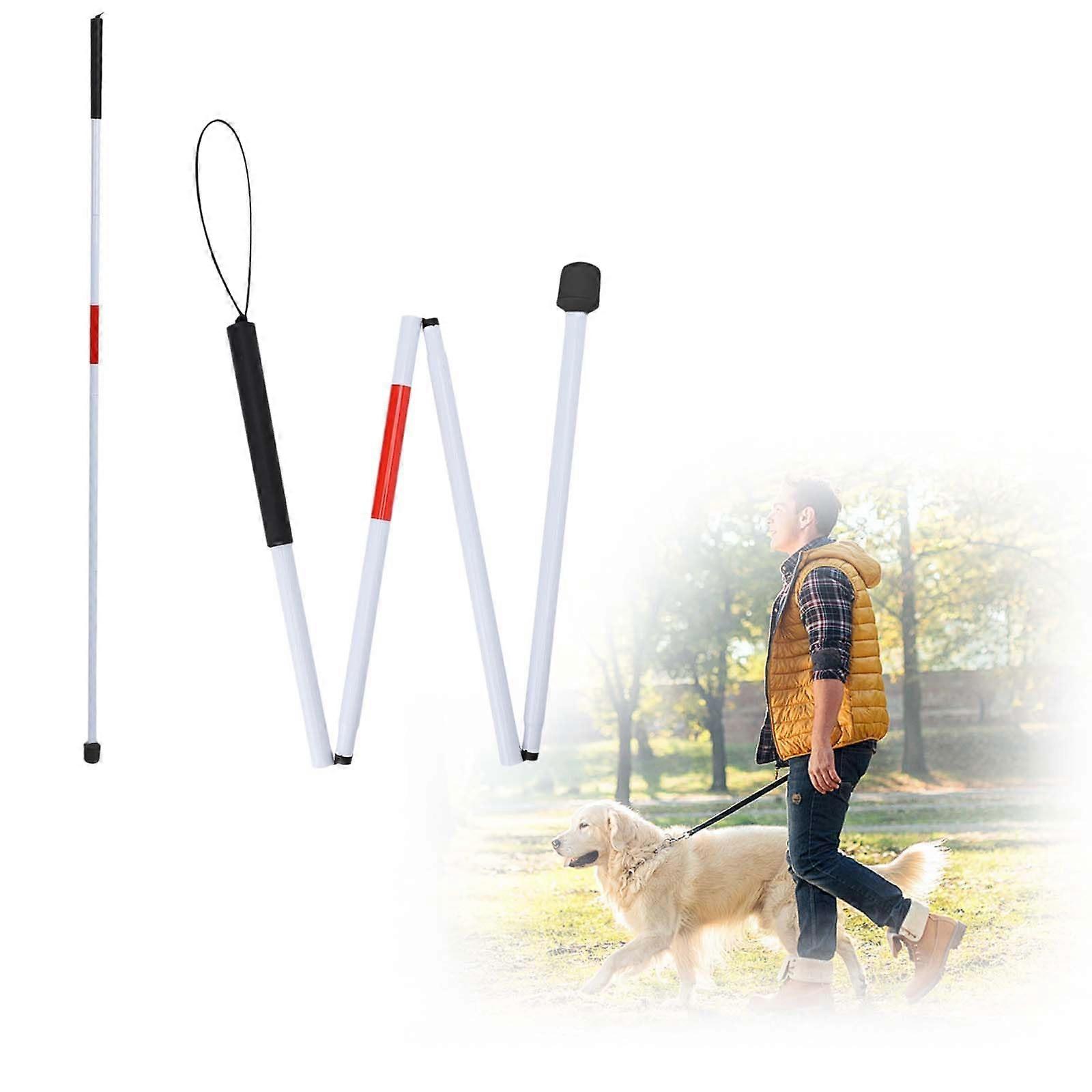 Folding Aluminium Walking Stick for the Visually Impaired, Portable Reflective Walking Stick for Blind Users, Lightweight and Durable