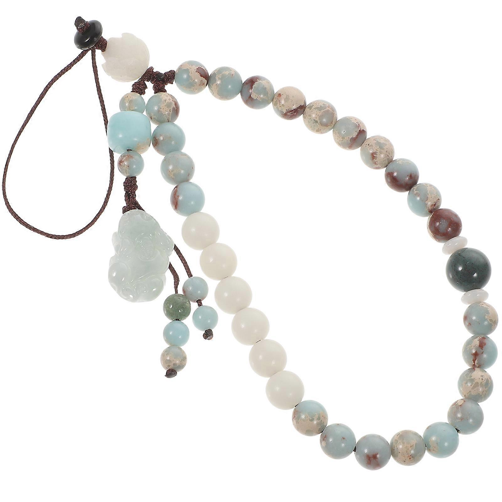 Green Stone Cellphone Strap with Charm for Phone Decoration Lightweight and Easy to Attach 1PC