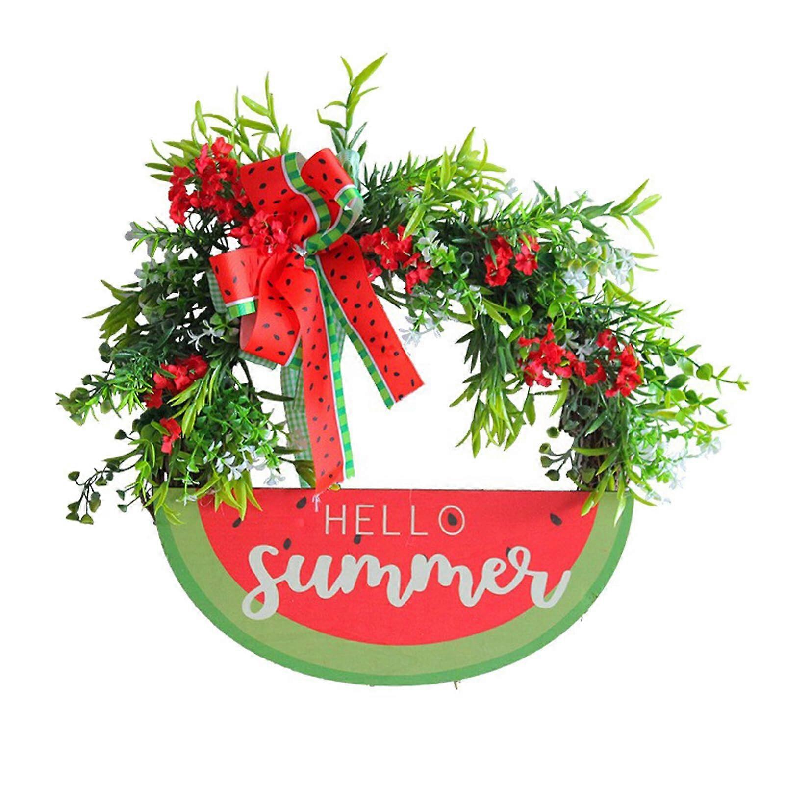 Summer Watermelon Wreaths for the Front Door, Green Decoration, Watermelon Garland, Summer Wreath for Home and Party