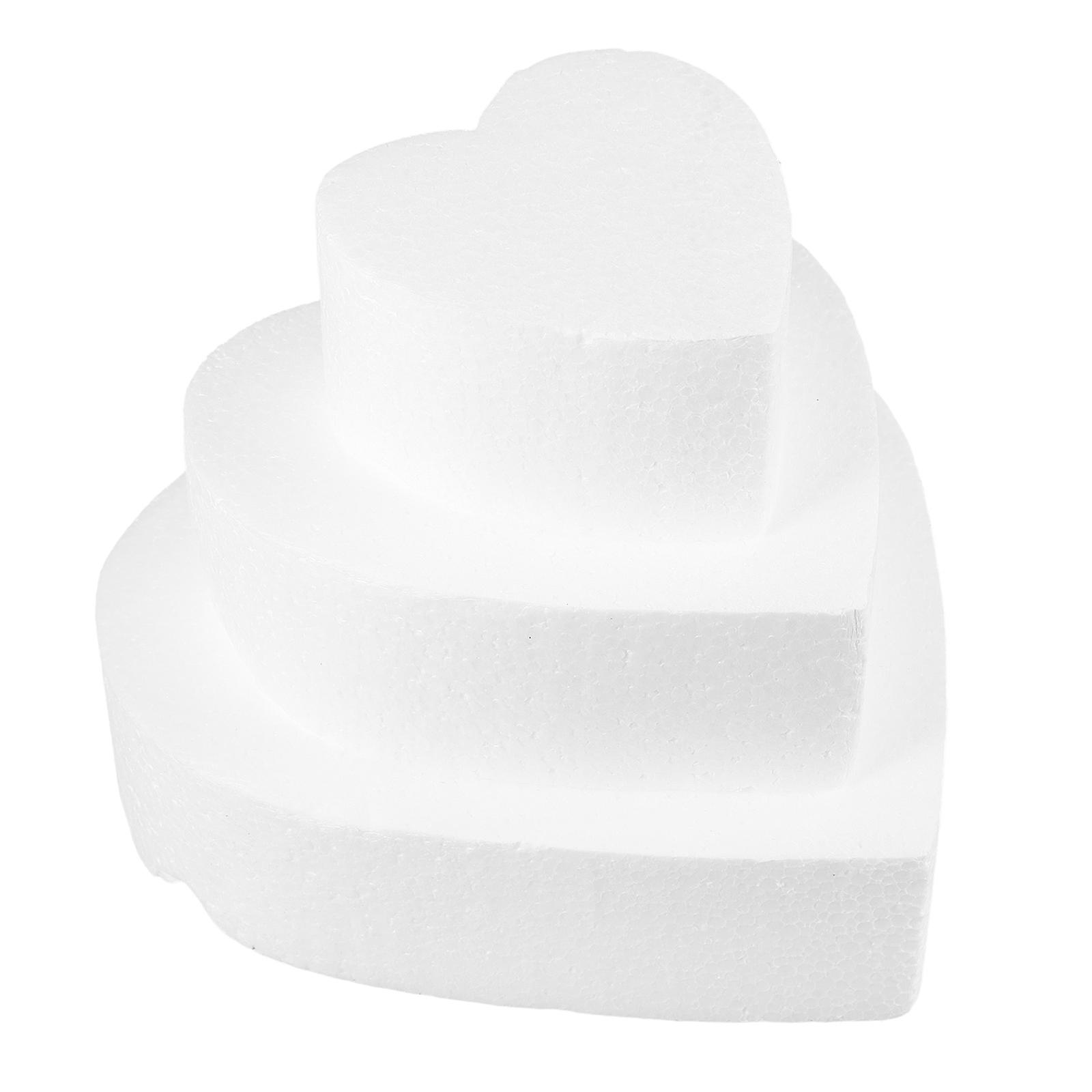 3pcs Heart Shaped Foam Cake Dummies for Practice, Display & Special Occasions – Reusable Decorating Models, No Size or Color Restrictions