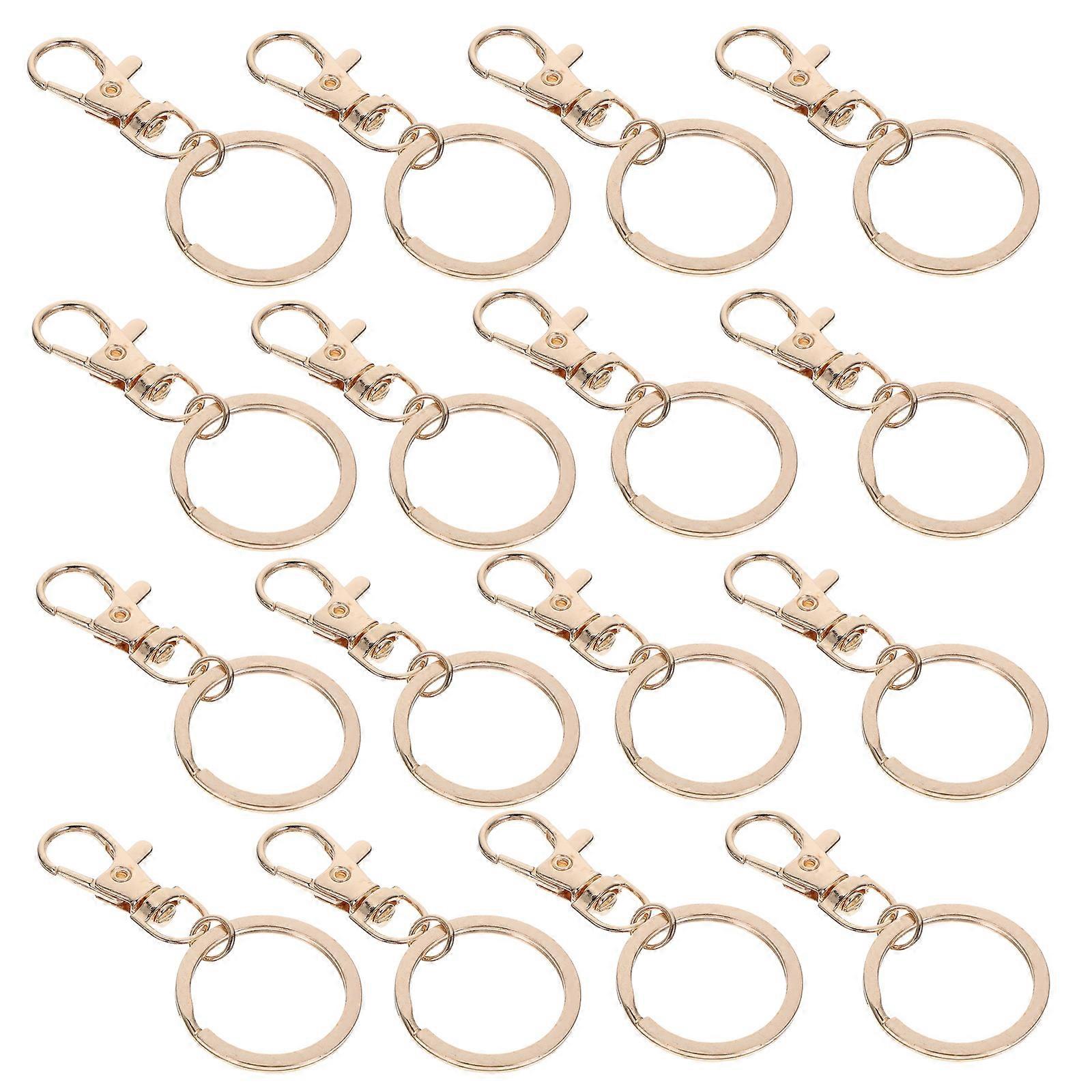 Durable Zinc Alloy Keychains with Lobster Clasp for DIY Crafts 50pcs Golden