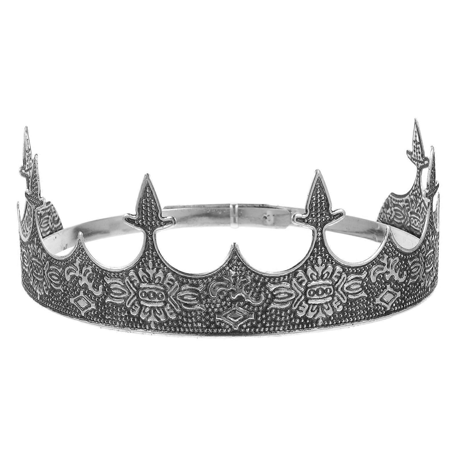 King Crown for Men Made of Metal Assorted Color Perfect for Costume Parties and Celebrations Fits Most Head Sizes
