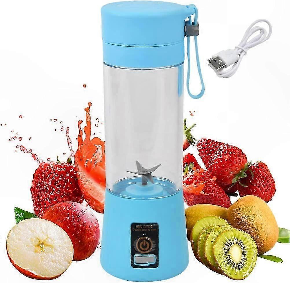 Mini Portable Blender for Smoothies, Rechargeable Electric Mixer with Six Blades, Ideal for Ice and Fruit Shakes