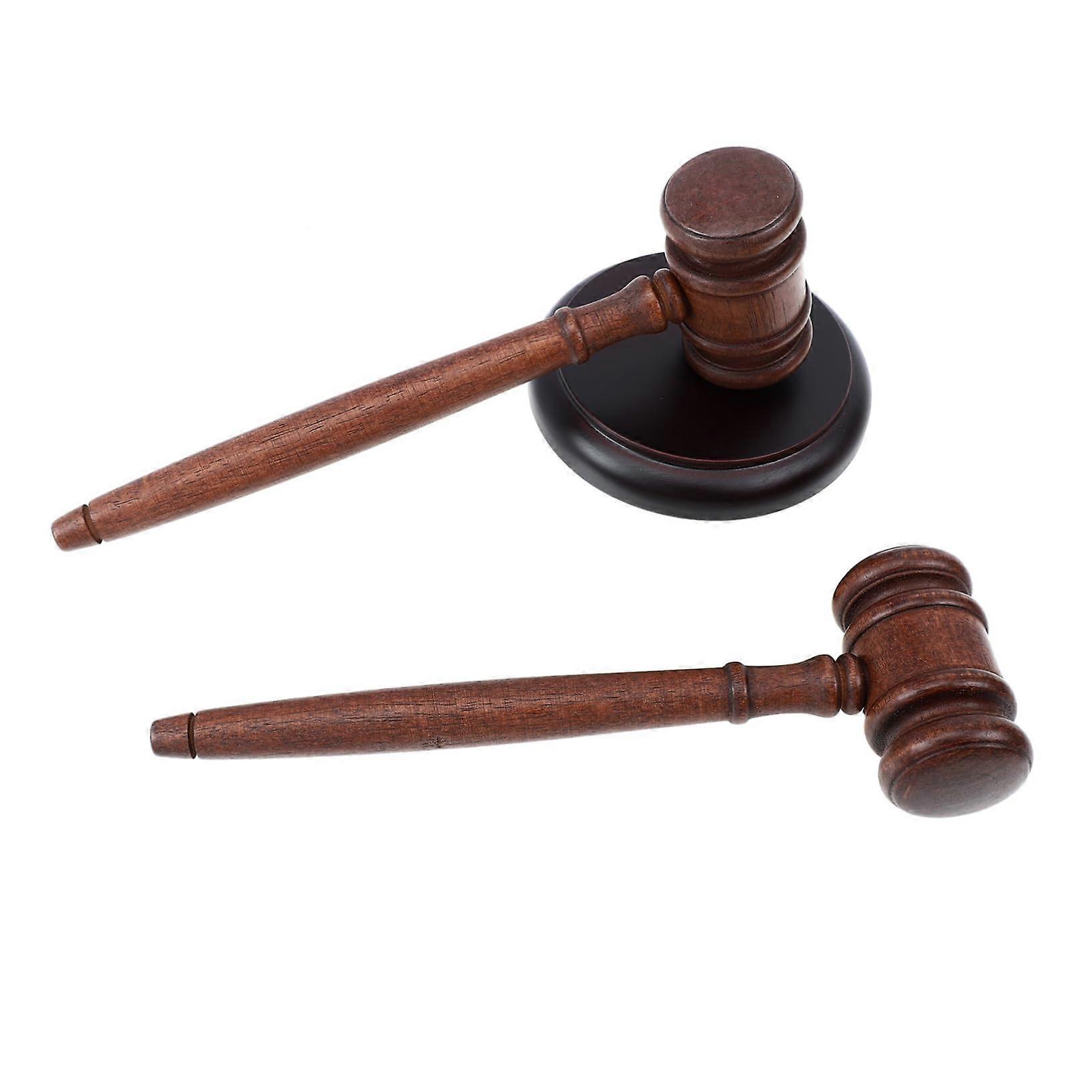 Robust wooden hammer for auctions and dishes, 1 set, durable and stable