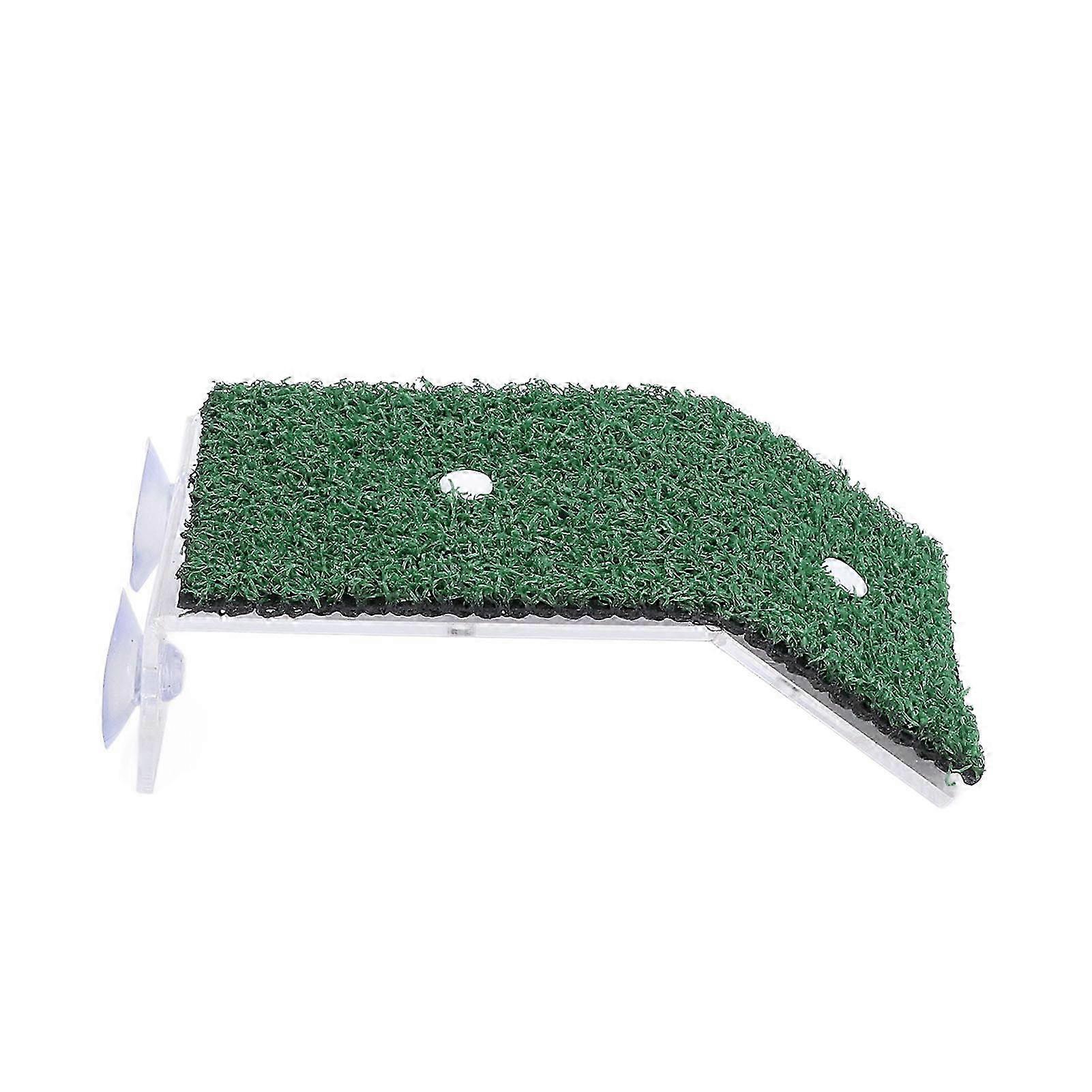 TTMA Simulated Grass Terrace for Pet Turtles, Safety Material Ensures Durability and Comfort, Dual Powerful Suction Cups for Secure Attachment