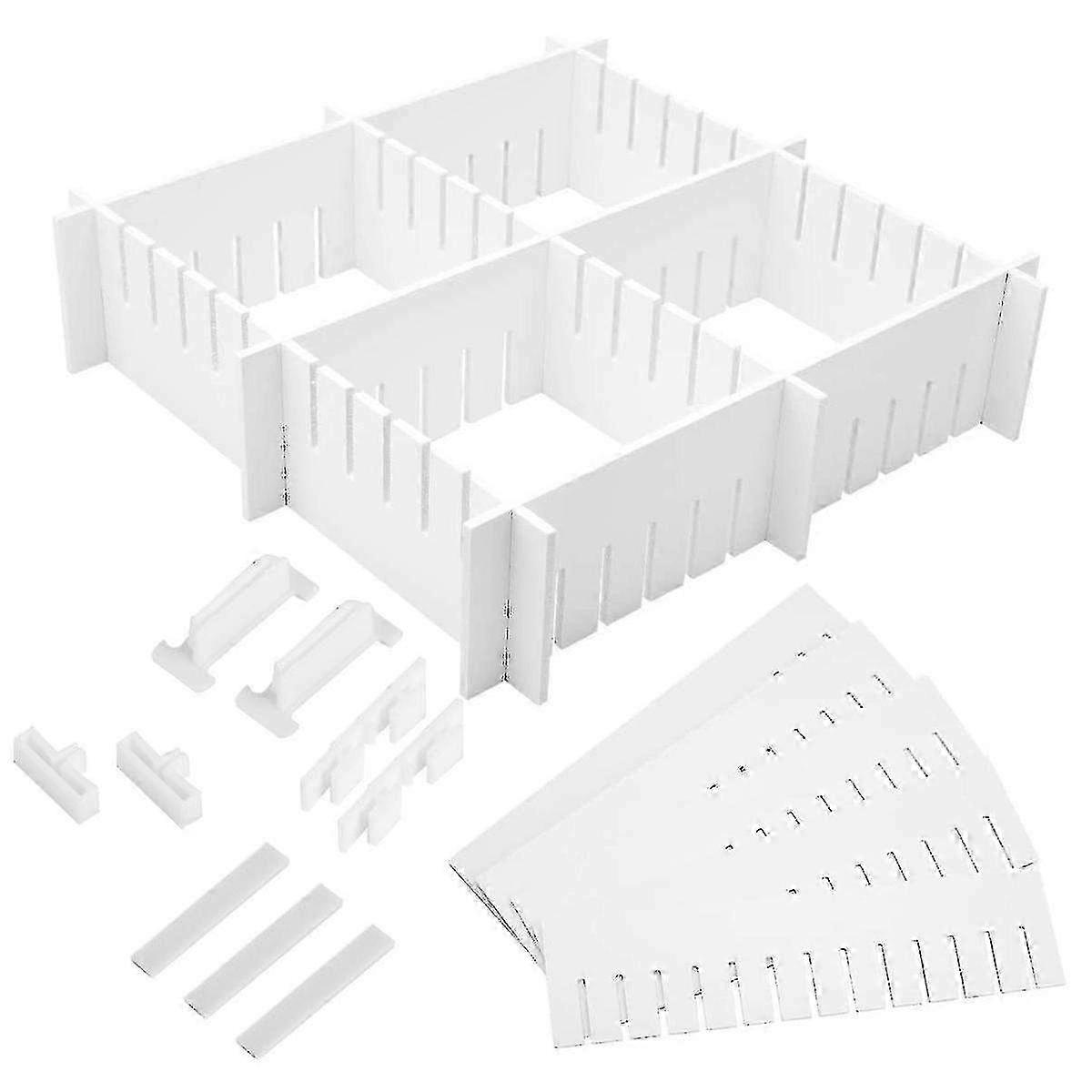 34 Pcs Expandable Drawer Divider Plastic Drawer Divider Grid Drawer Divider Drawer Partition Cabinet Shelf Divider
