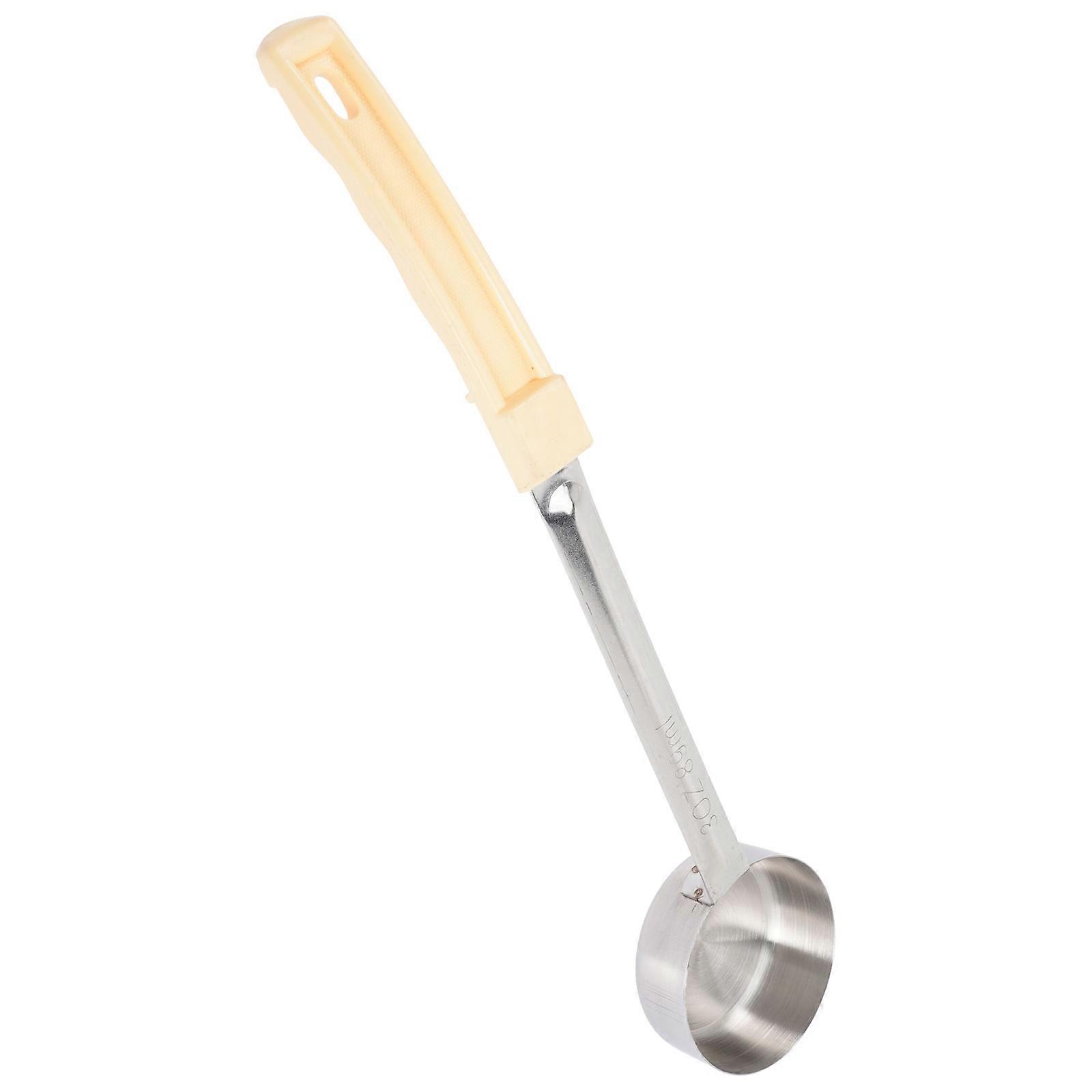 3 Ounce Solid Stainless Steel Portion Control Ladle Spoon ,Plastic Handle ,Cooking Scoop Ladle Utensils For Measuring And Serving