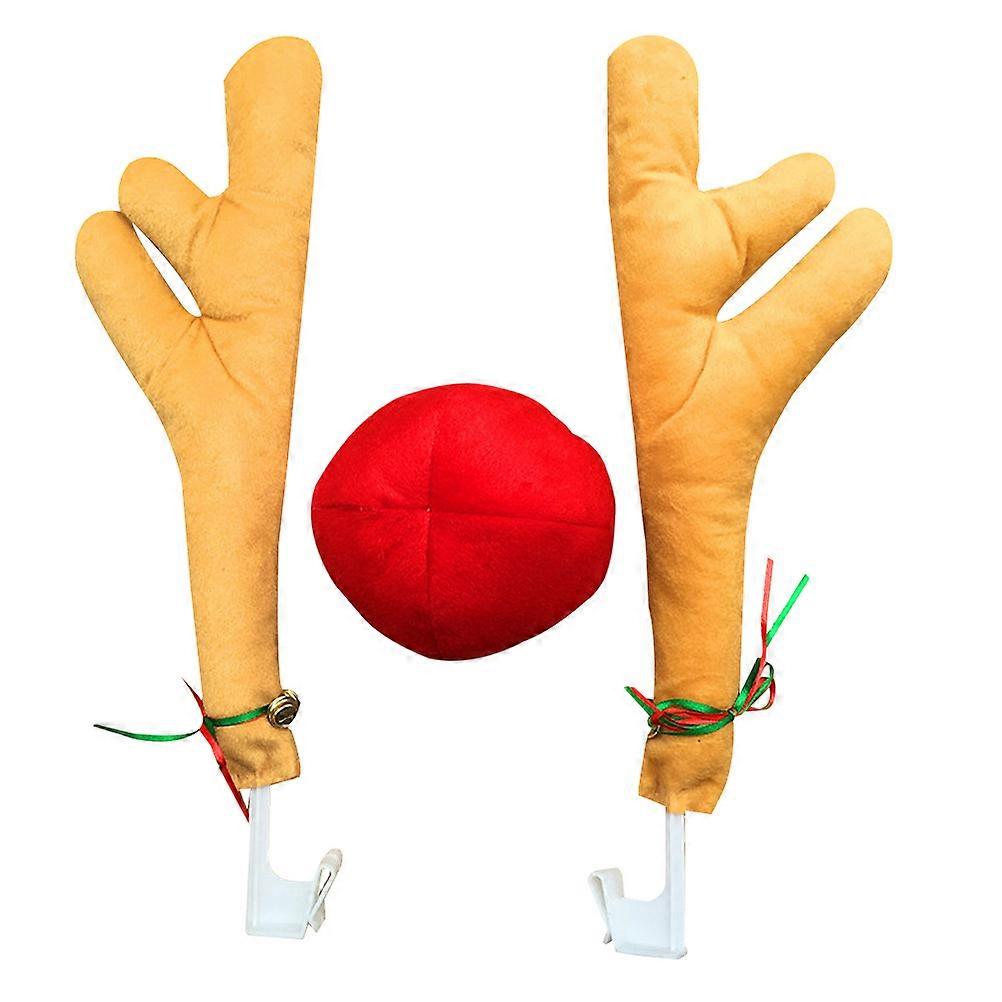 Driving Holiday Fun Reindeer Horns For Set Christmas Theme Assorted Color Jingle Bells Sound