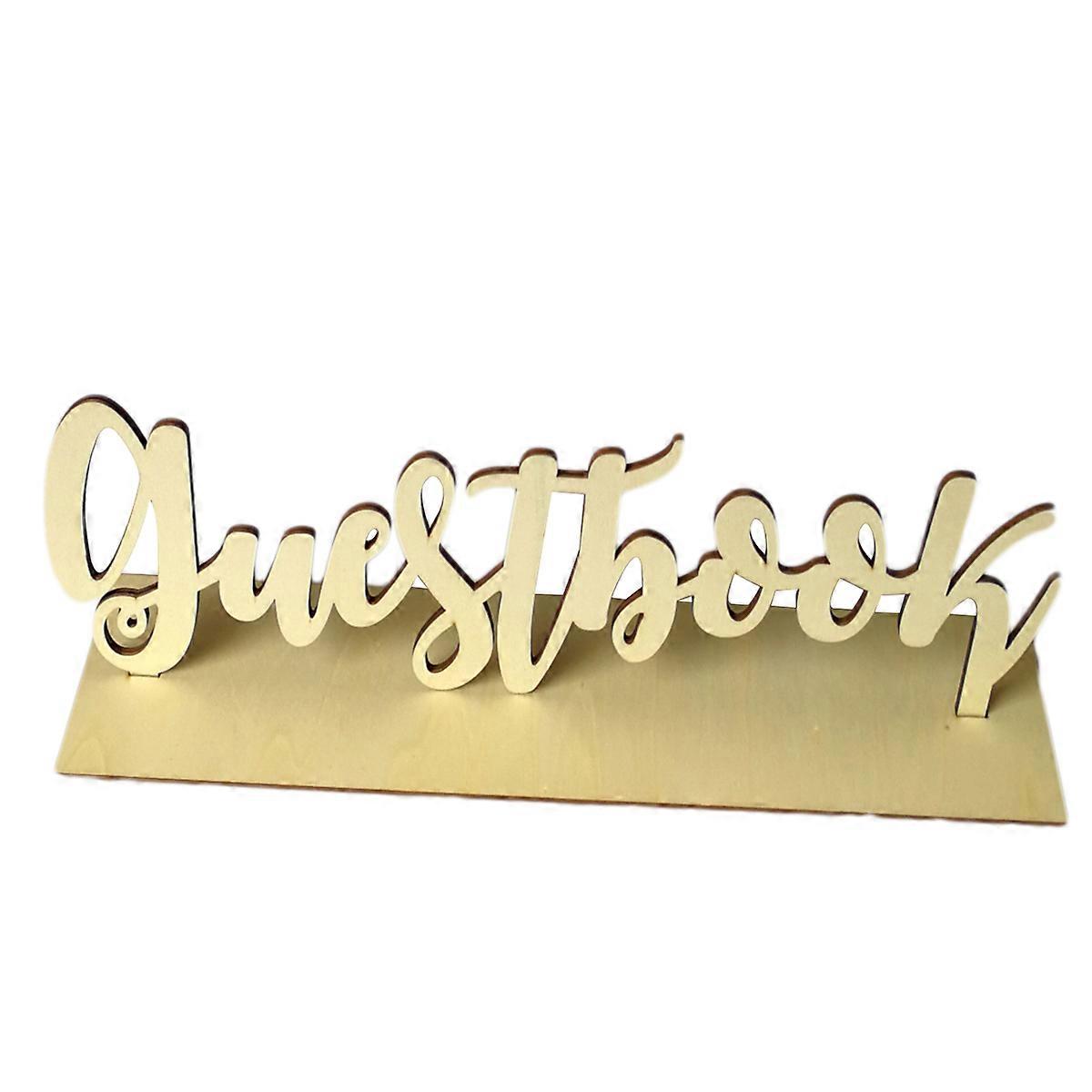 Decorative Wooden Guestbook Signage For Parties And Festivals In Rectangular Shape 1 Set