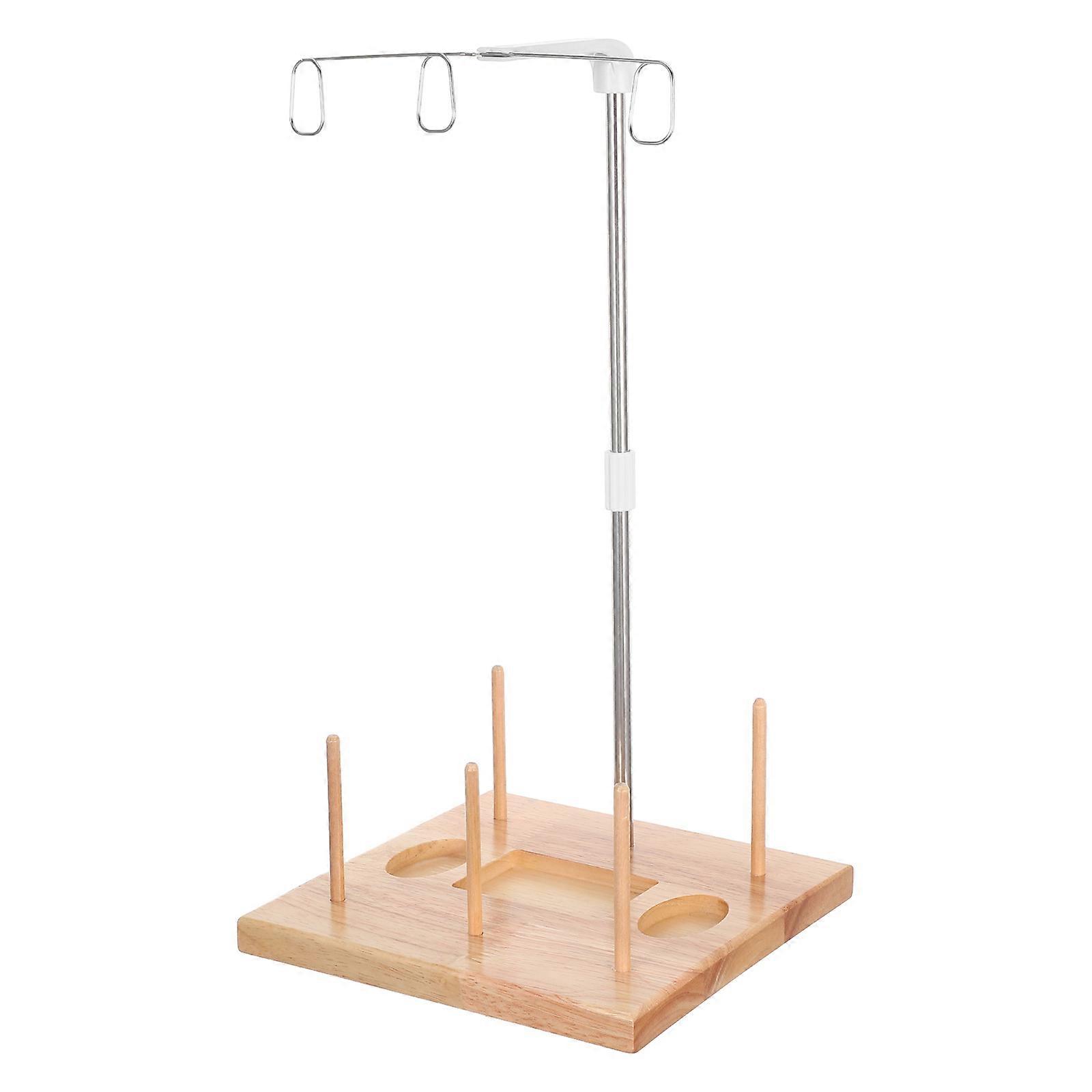 Wooden Thread Spool Holder for Sewing Machines – Efficient Overlock Cone Rack for Home Sewing Organization