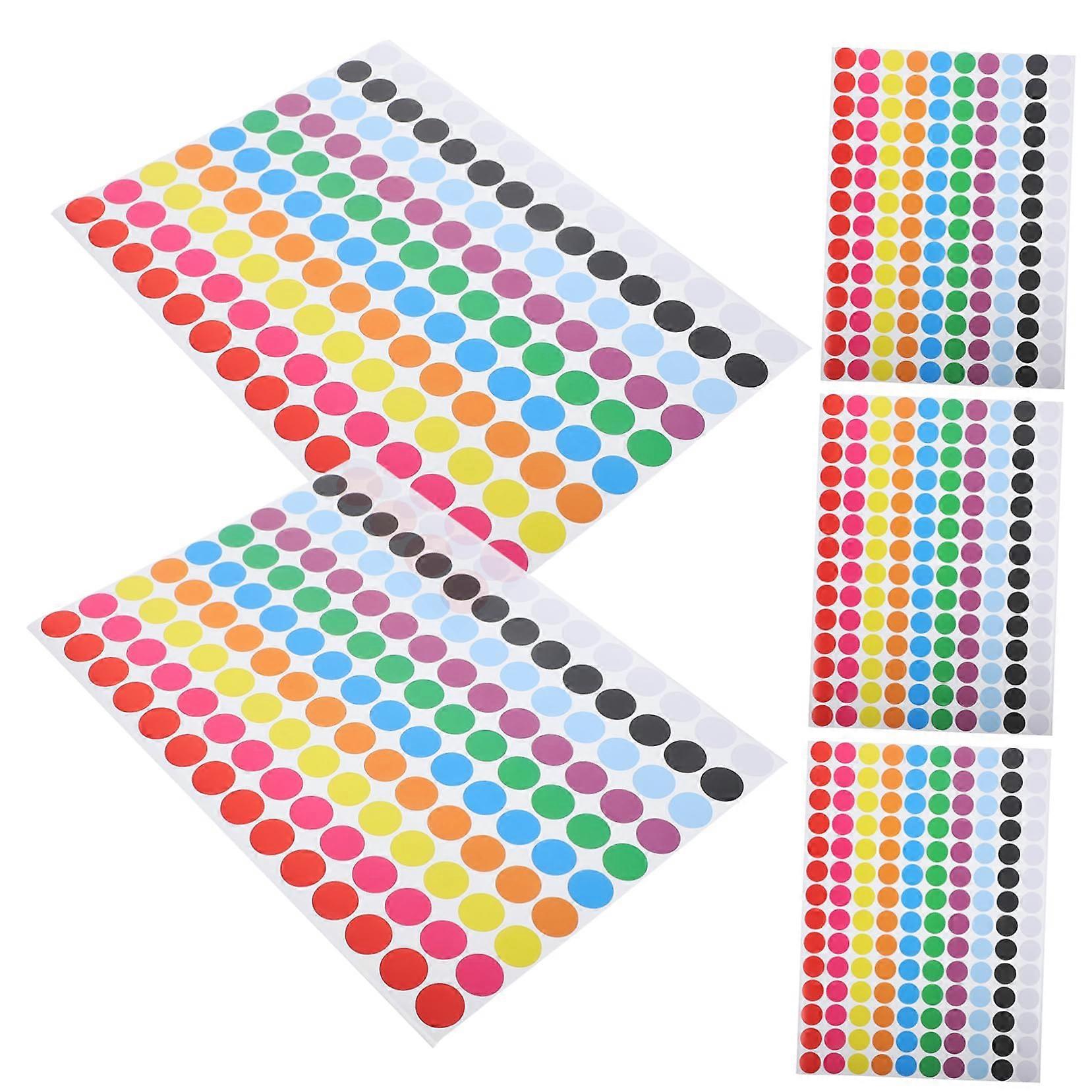 Round Labels Colorful Dot Stickers Self-Adhesive Paper Labels for Crafting Decoration Color Coding Calendars and Organization