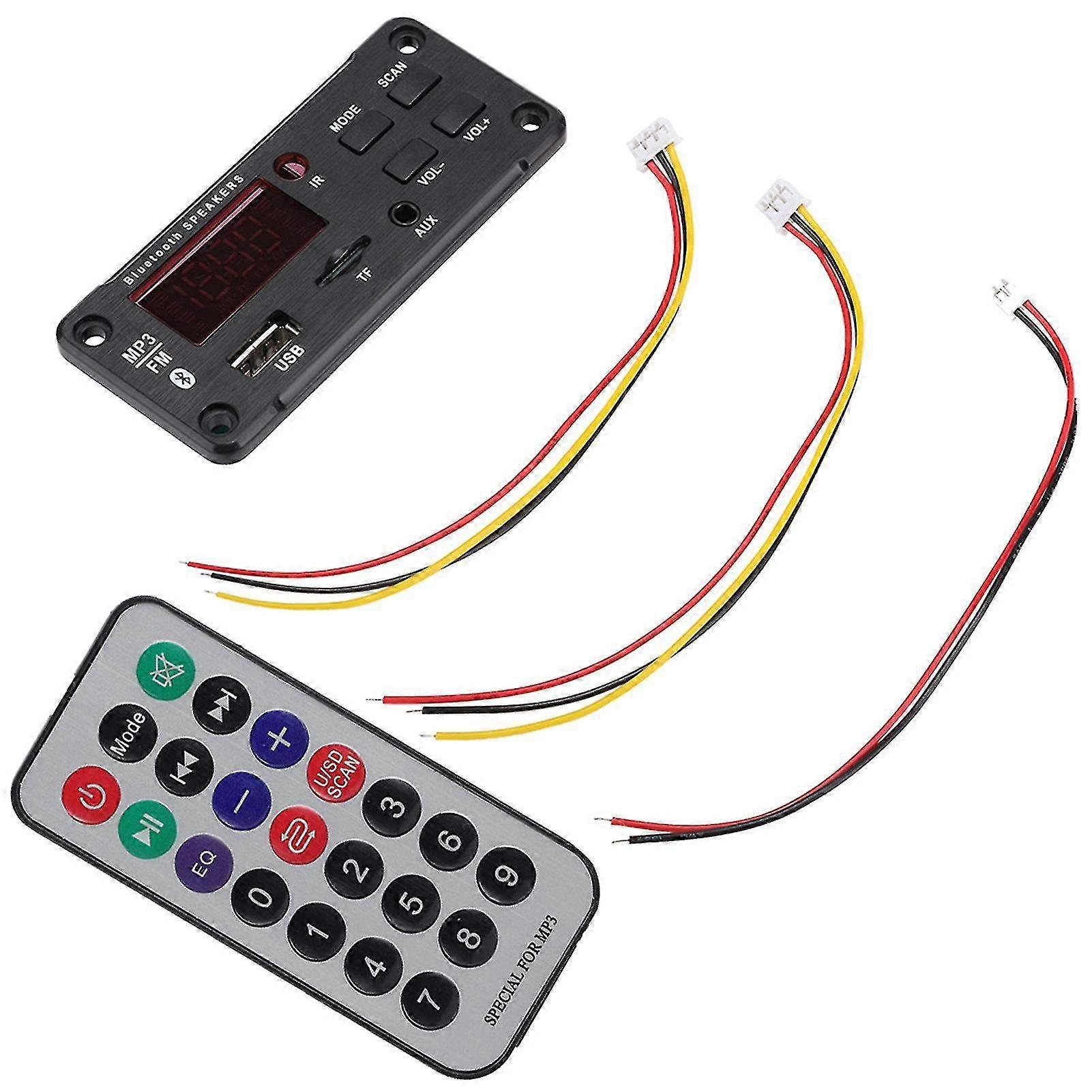 Bluetooth 5.0 Car Speaker MP3 Decoding Board with Color Screen Display - Audio Decoder Module for Enhanced Sound Performance
