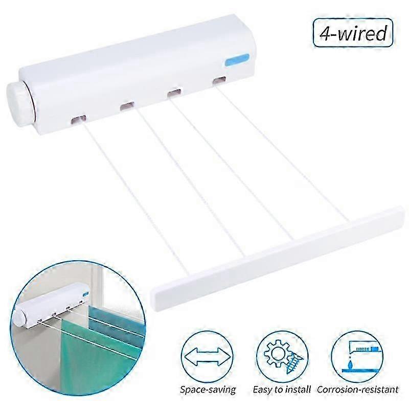 Wall Mounted Clothes Drying Rack Retractable Indoor Clothesline Drying Hanger Towel Rack Automatic 2025