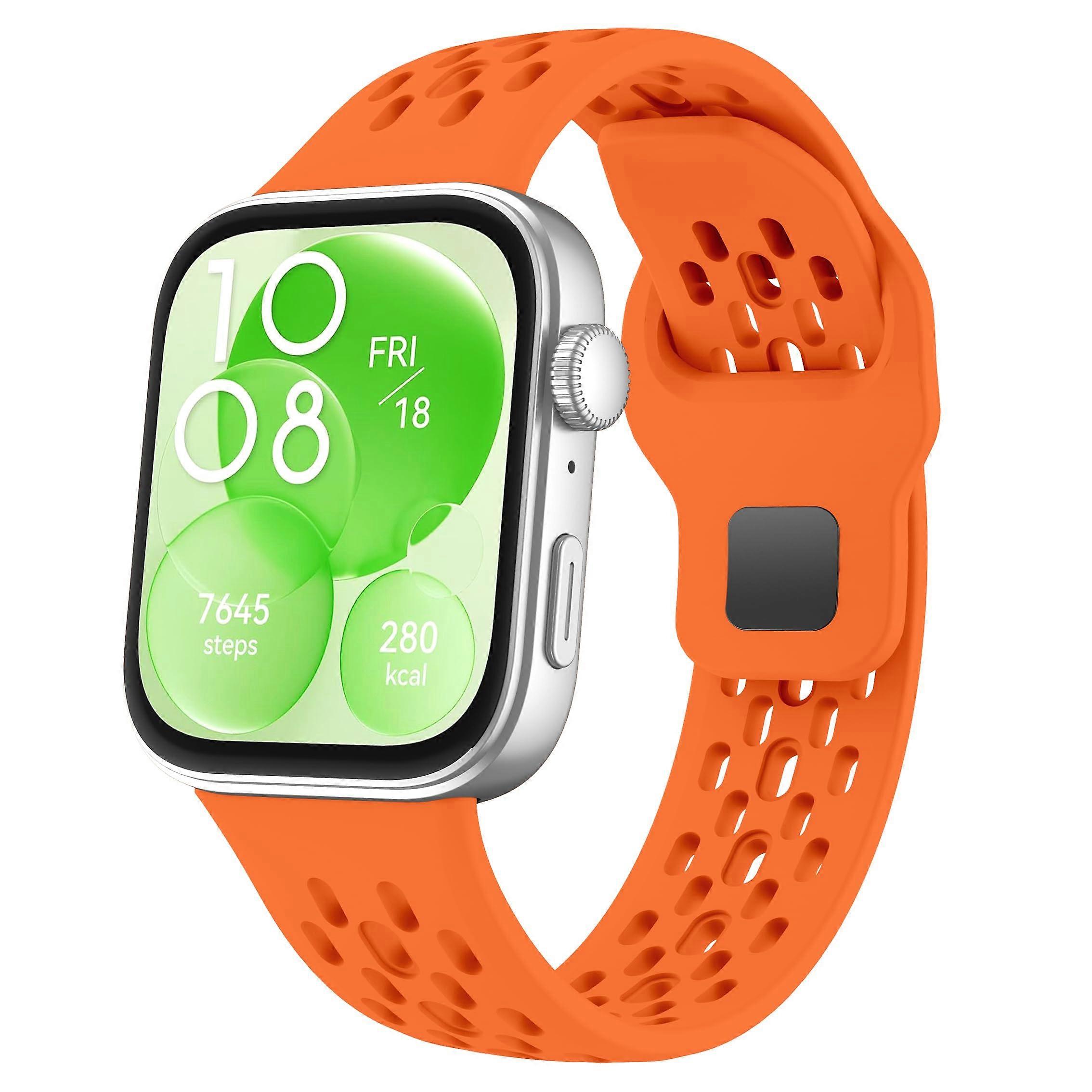 Replacement Straps for Huawei Watch Fit 4/4 Pro, Silicone Strap Orange