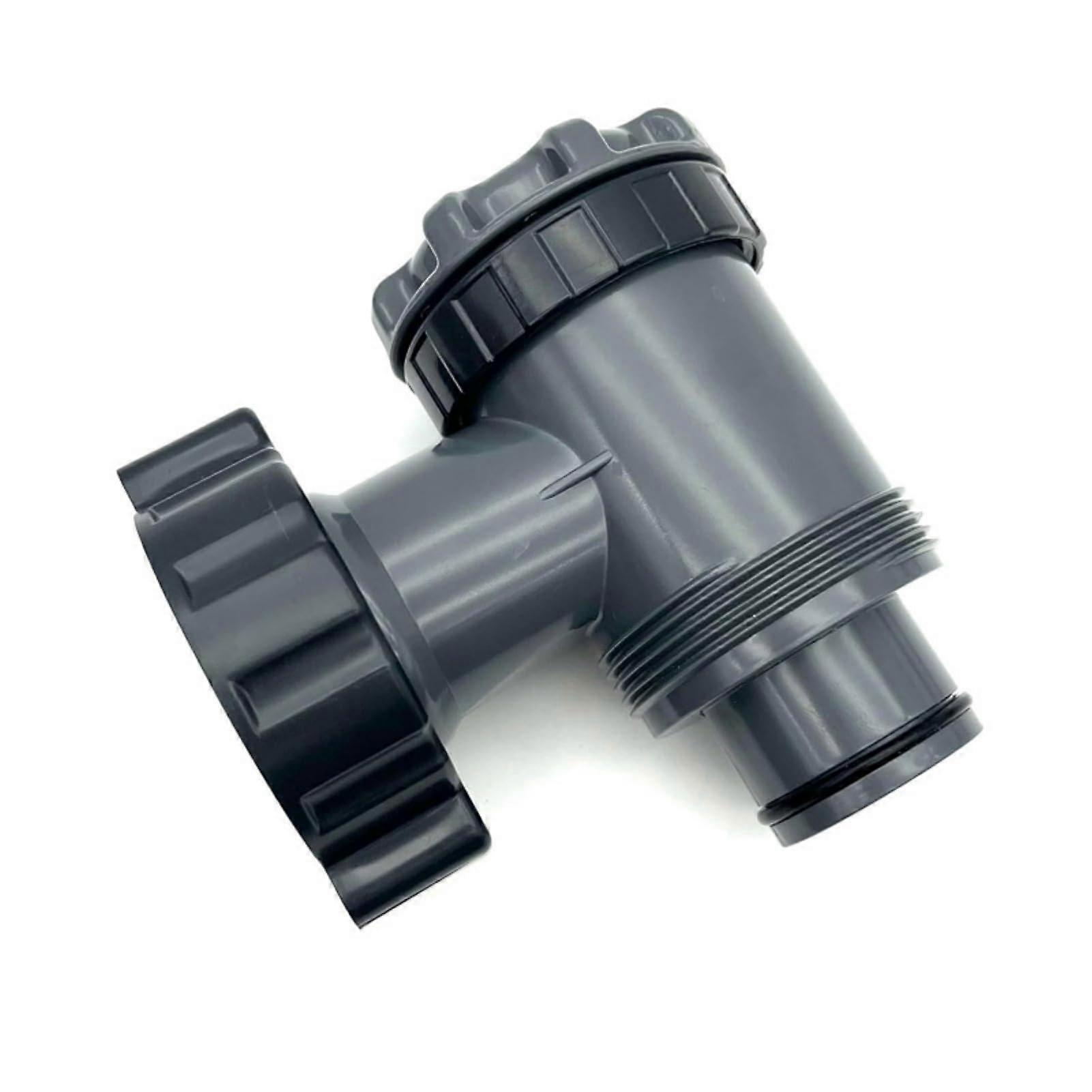 Replacement Valve for Intex Pool Piston Valve 2.5" 1.5" Double Threaded On/Off Valve for 1500-4000 GPH Pumps Grey-Black