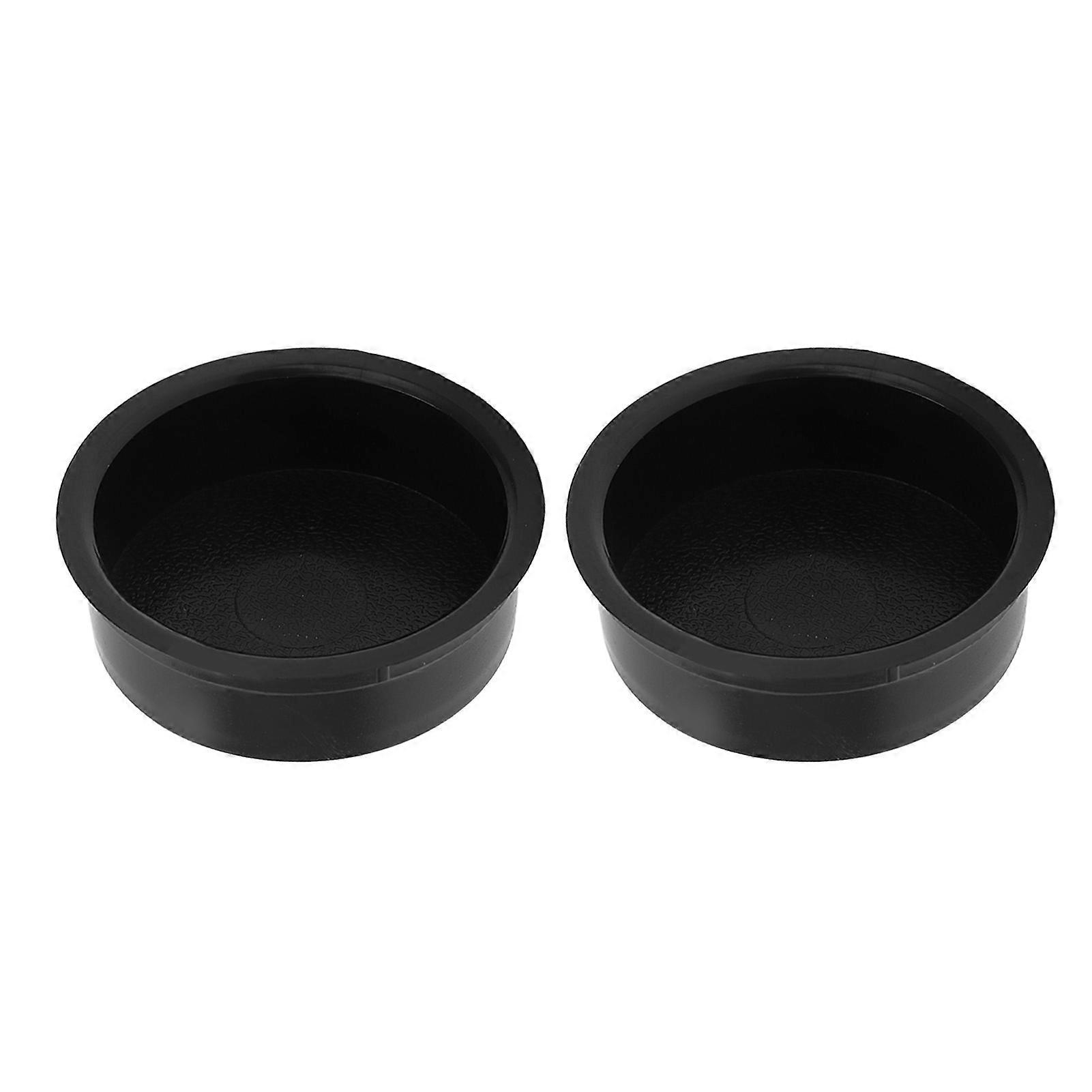 2pcs Cup Holder Insert for Ford Bronco 1992 1996 Center Console Replacement Black Plastic