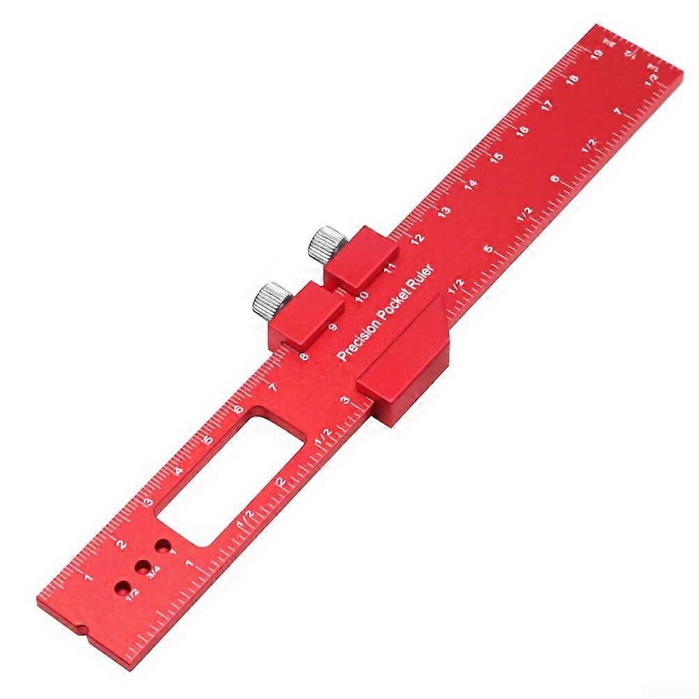 Woodworking Ruler Set with Aluminum Stopper and Scriber, H200 Model, Durable Aluminum Alloy, Precision Measuring Tools