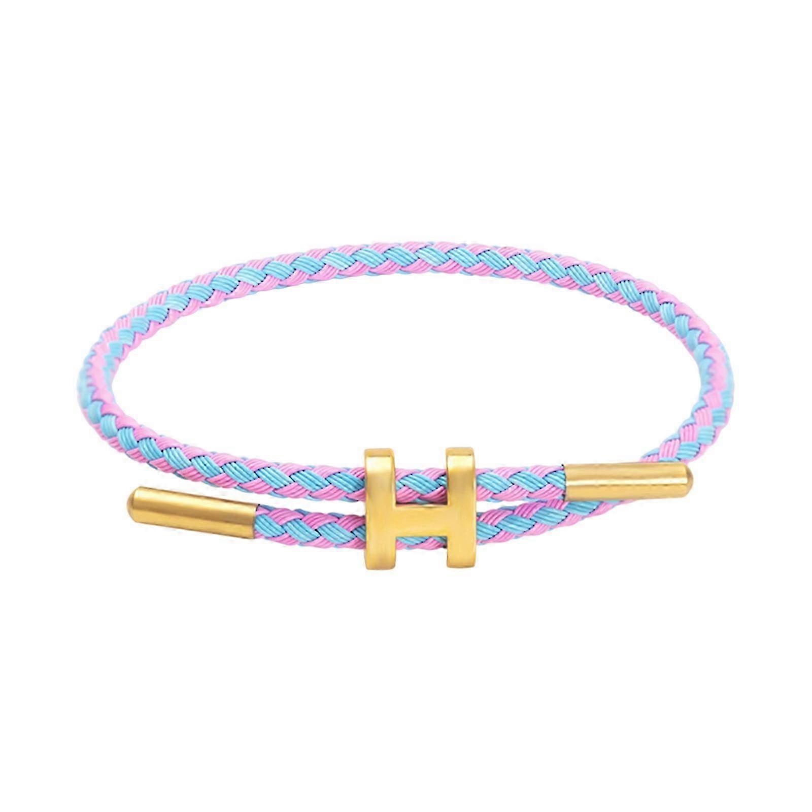 Women's Bracelet Featuring Polished H Shape Buckle and Adjustable Stainless Steel Wire Ideal for Special Occasions brownness