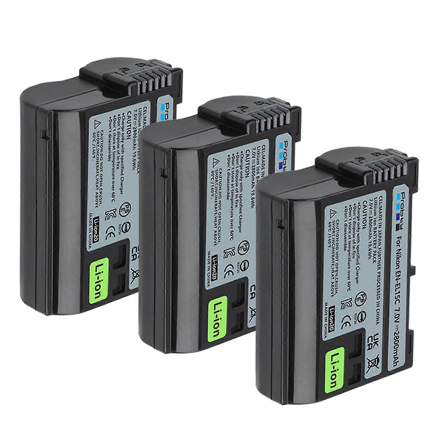 2800mAh EN-EL15C EN-EL15 Battery for Nikon Z5, Z6, Z6 II, Z7, Z7II D7000 D7100 D7200, D850 D750 D750