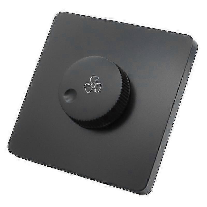 220V Ceiling Fan Speed Control Switch with Stepless Dimmer, Wall Mounted Button for Adjustable Speed - Black