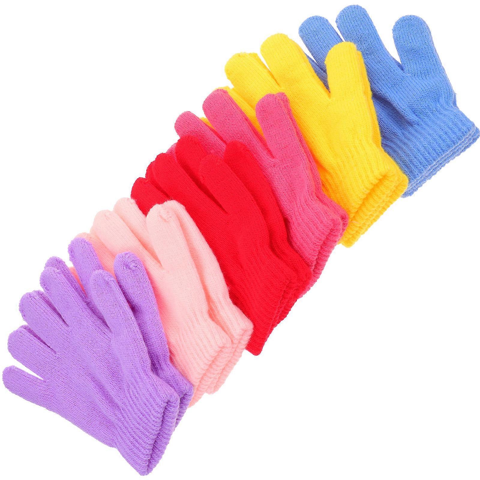 Gloves Kids Finger Gloves Indoor Use Acrylic Assorted Color Ensuring Non-Skid Function 6pairs