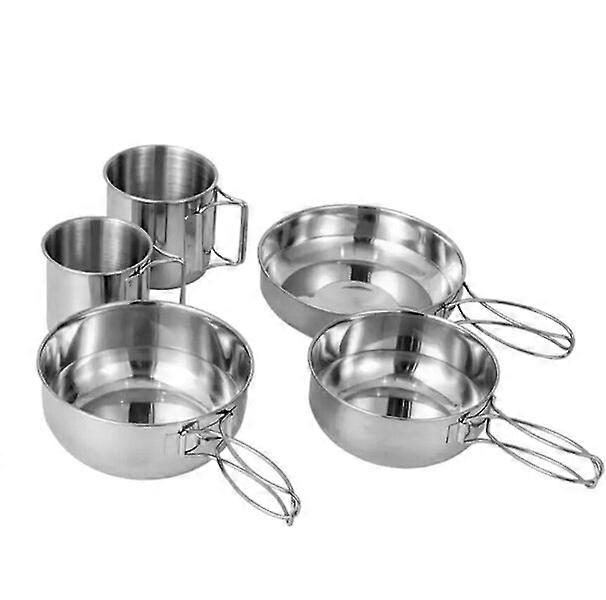 Camping cookware set, 5-piece set, portable and suitable for multiple scenarios