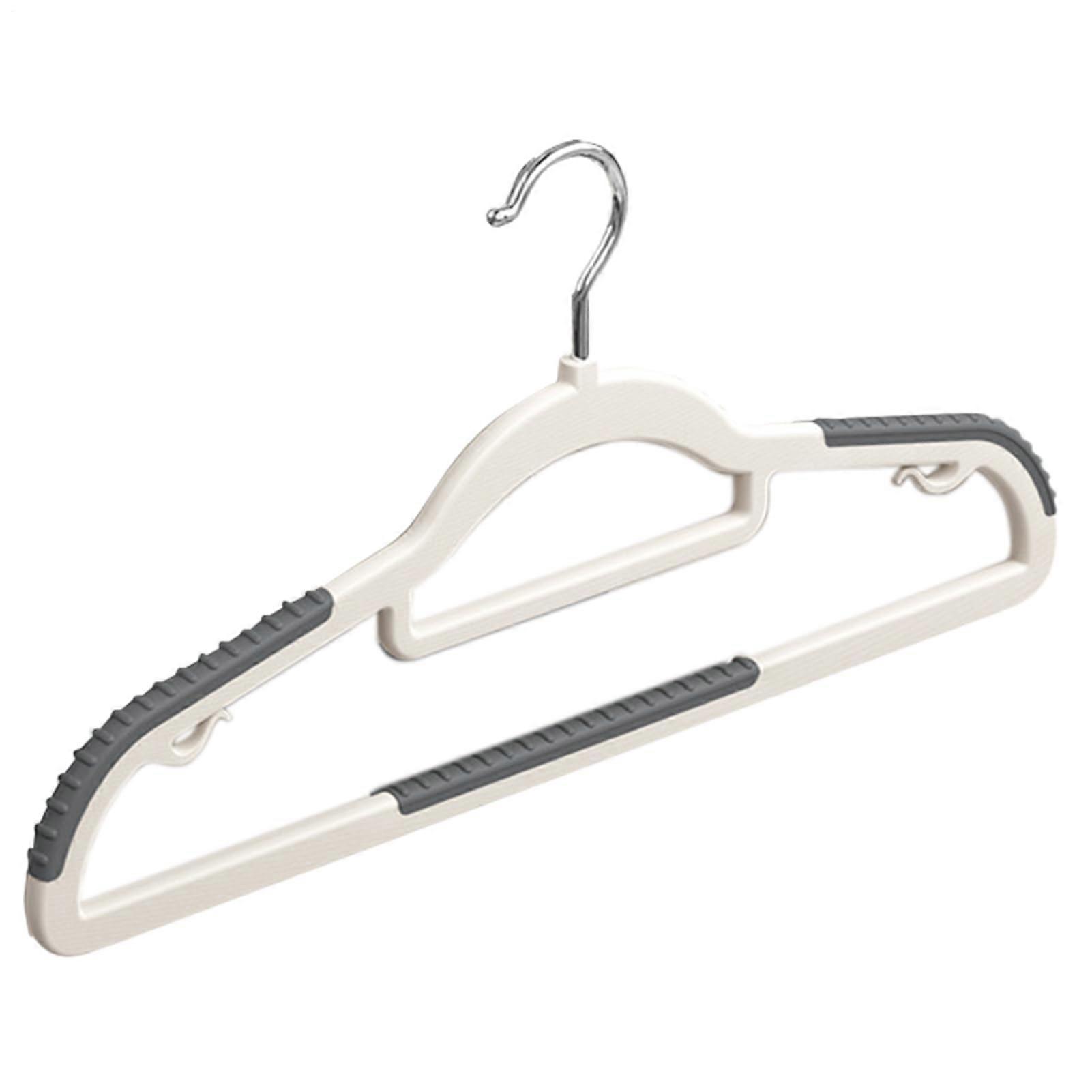 Suit Hangers for Closet Organization | Space Saving Non-Slip Hangers with Rotatable Hook in Grey, Ideal for Travel and Wardrobe Storage