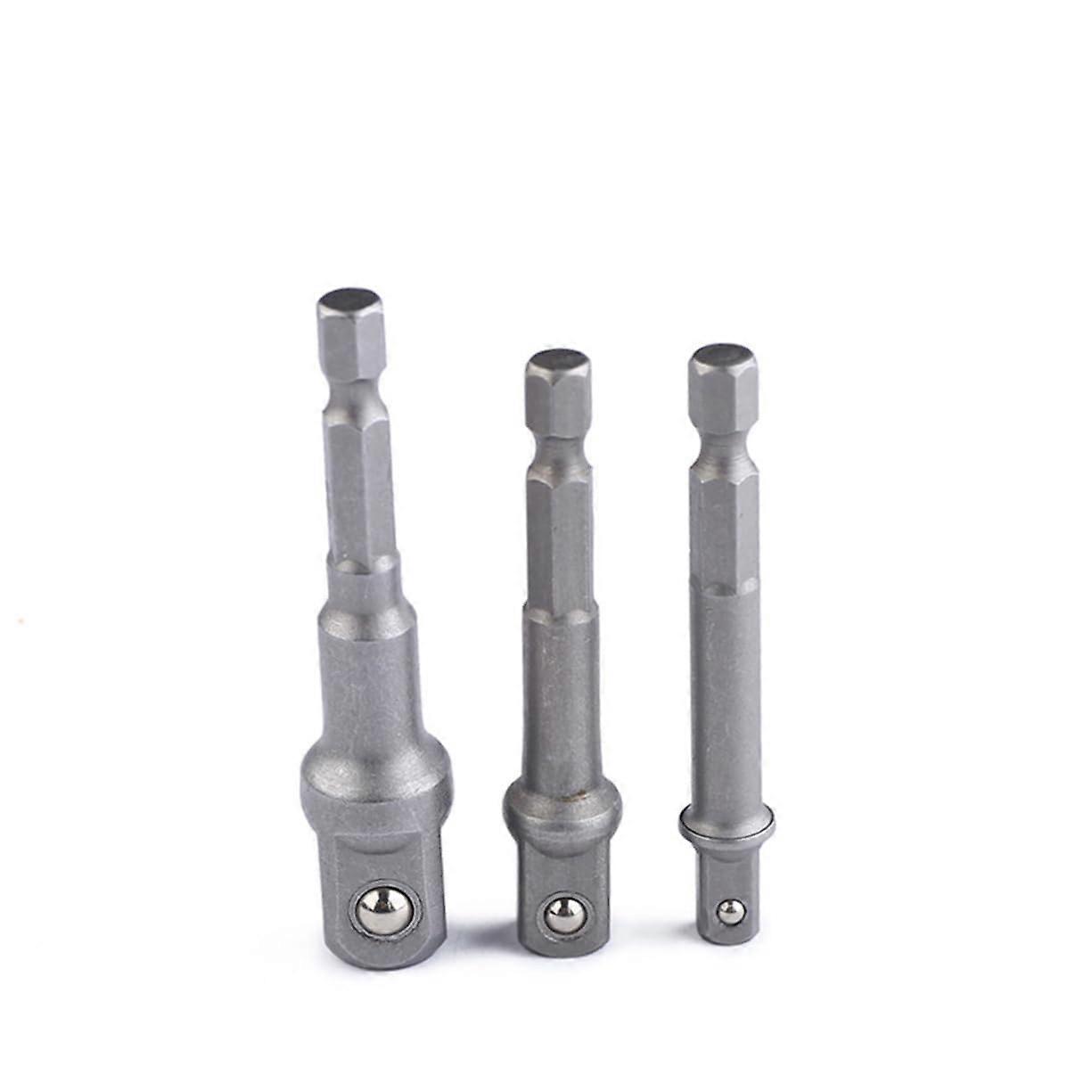 Socket Adapter Set 1/4 3/8 1/2 Impact Extension Connector for Power Drill 3 Piece Heavy Duty Socket Adaptor Set for Automotive and Home Repairs