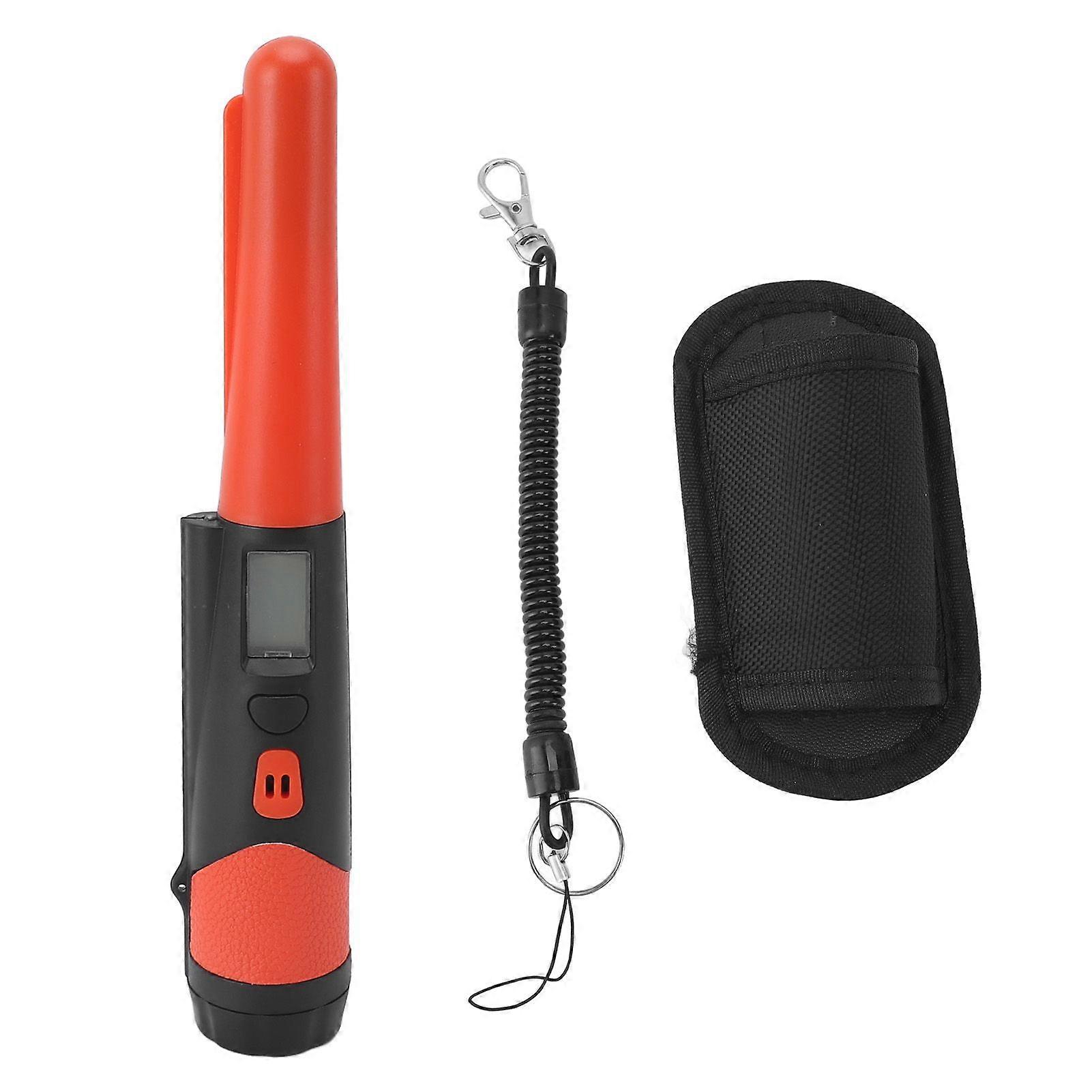 Metal Detector Pinpointer IP66 Waterproof Handheld Pin Pointer Wand with LCD Screen for Treasure Hunting Gold Detecting Built in Flashlight Orange