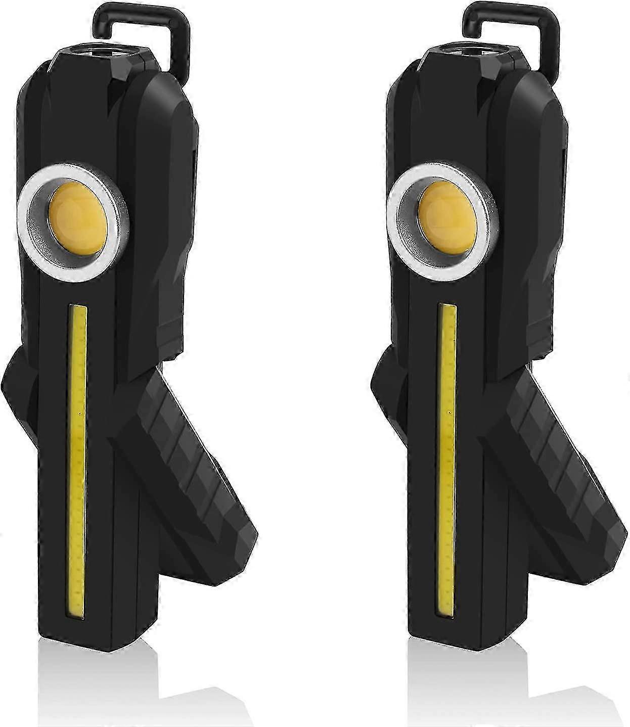 COB Rechargeable LED Work Light with Stand, Magnetic Base & Hook, 4 Modes, Bright Flashlight for Car Repair, Home Use