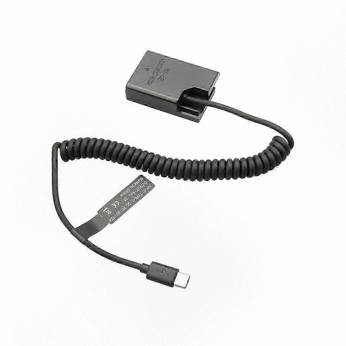 DSLR Camera Type-C Spring Cable Adapter for Battery Dummy Coupler Connection