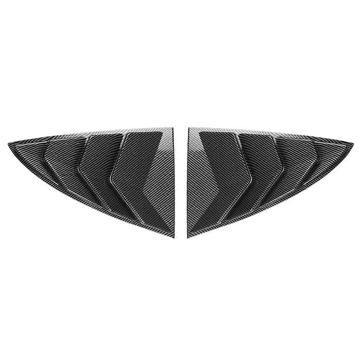 Car Rear Shutter Window Cover for Model Y Rear Triangular Louver Decoration Cover Accessories Carbon Fiber Pattern