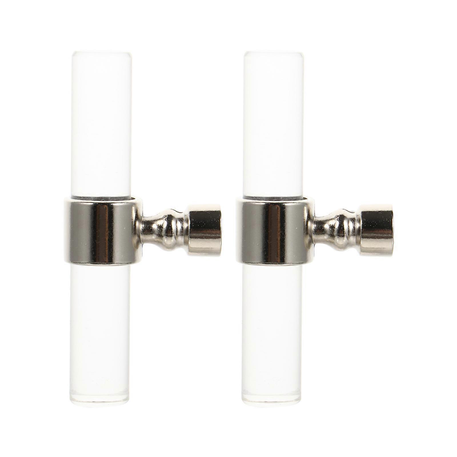 Acrylic Door Pull Knobs for Bathroom 2Pcs Multifunctional Silver Cabinet Handles