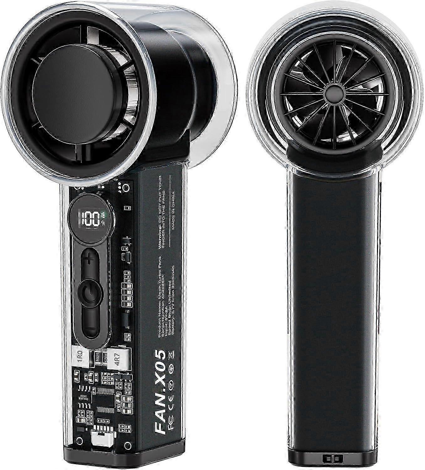 2025 Latest Model Handheld Portable Trubo Fan for Ice Cooling - 1-100 Adjustable Powerful