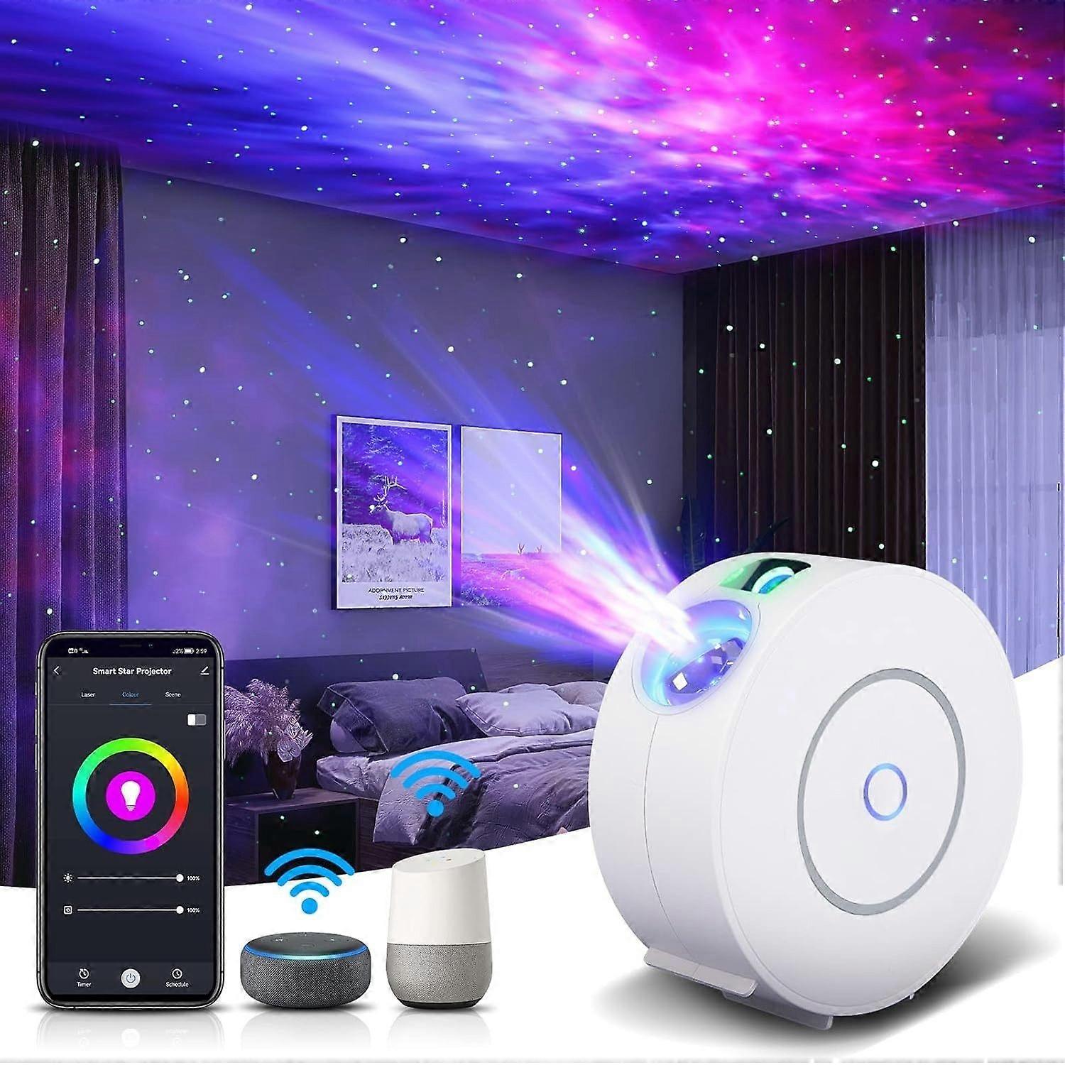 Star Projector, Galaxy Projector for Bedroom, Smart APP & Voice Control Galaxy lamp(White)