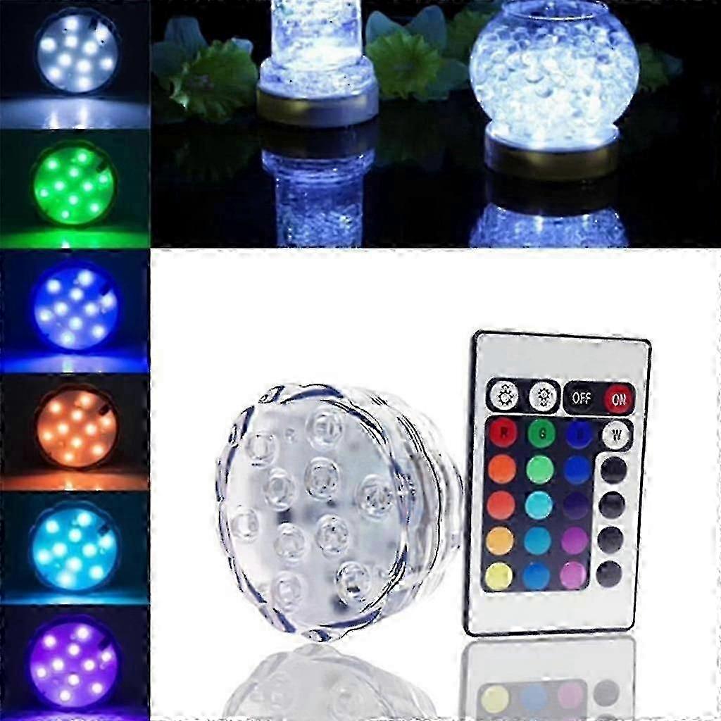 Waterproof Underwater LED Light 10 LEDs IP68 for Swimming Pool with Remote Control 16 Colors