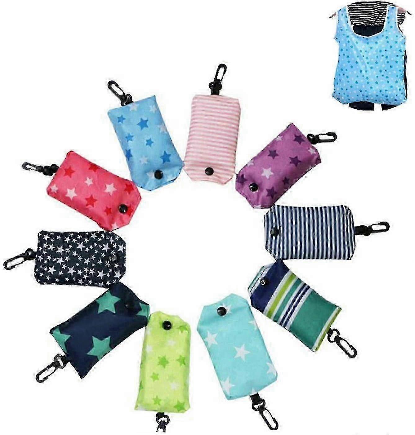 5 Pcs Portable Reusable Shopping Bags Foldable Reusable Shopping Bags For Shopping, Outdoor, Camping