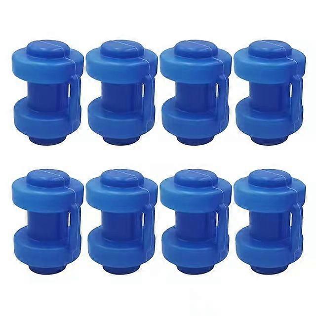 BR-Vie Set of 8 protective ends for trampoline net bars, 25 mm, blue
