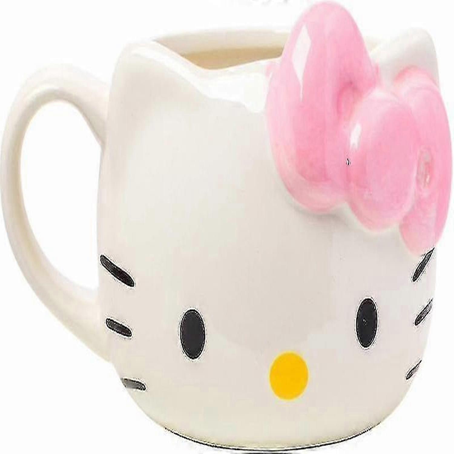 سيلفر بافالو سانريو هالو كيتي بينك بو سيراميك 3D منحوت كوب ، 20 أونصة