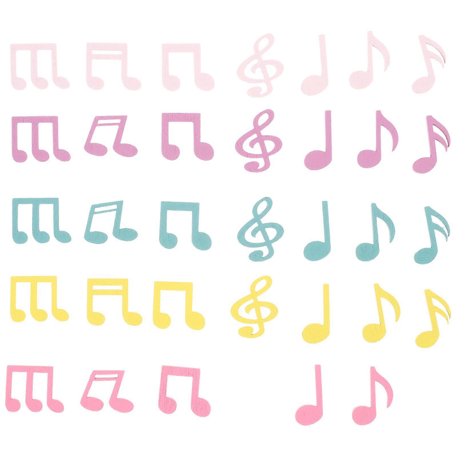 Colored Musical Note Wood Cutouts for Creative DIY 1 Bag Wooden Slices