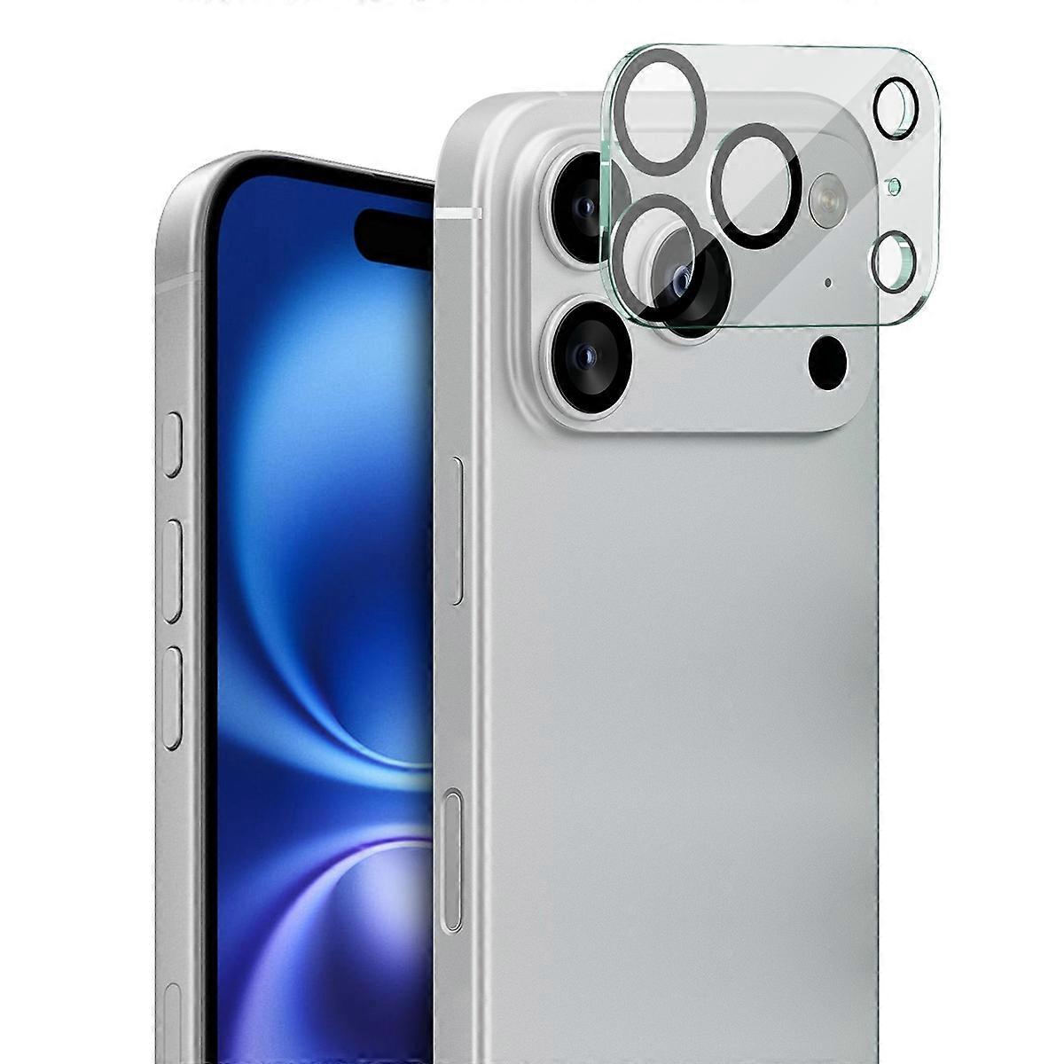 IMAK For iPhone 17 Pro Max Tempered Glass Camera Lens Protector Acrylic Lens Cap (Black Circle Desig