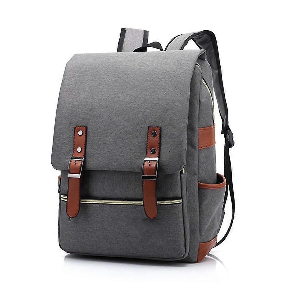 Hiking Backpack Canvas Vintage Backpack for Travel Light Grey