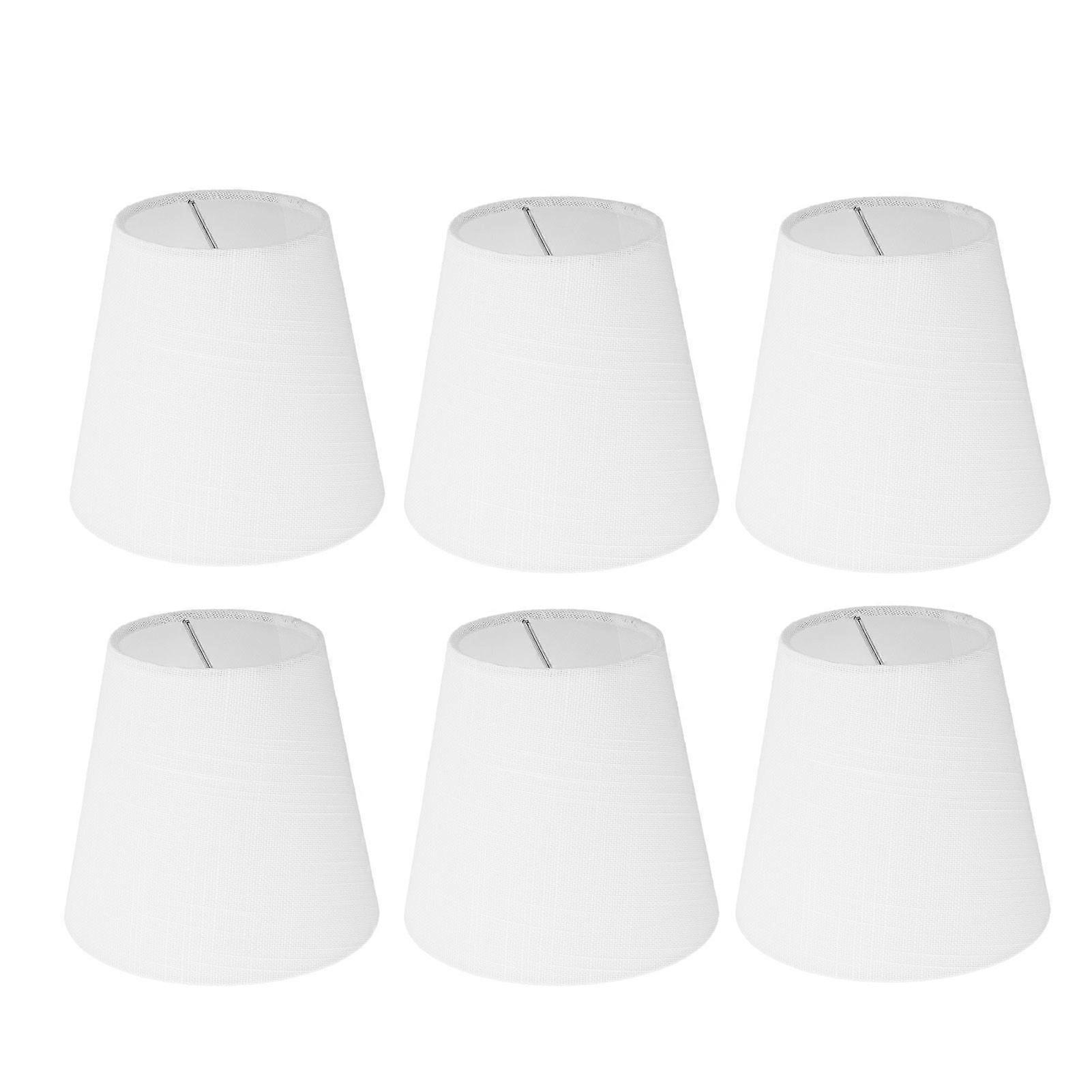 6Pcs White Fabric Lampshade Kit Modern Minimalist Lampshade for Candelabra Floor Table Chandelier Wall
