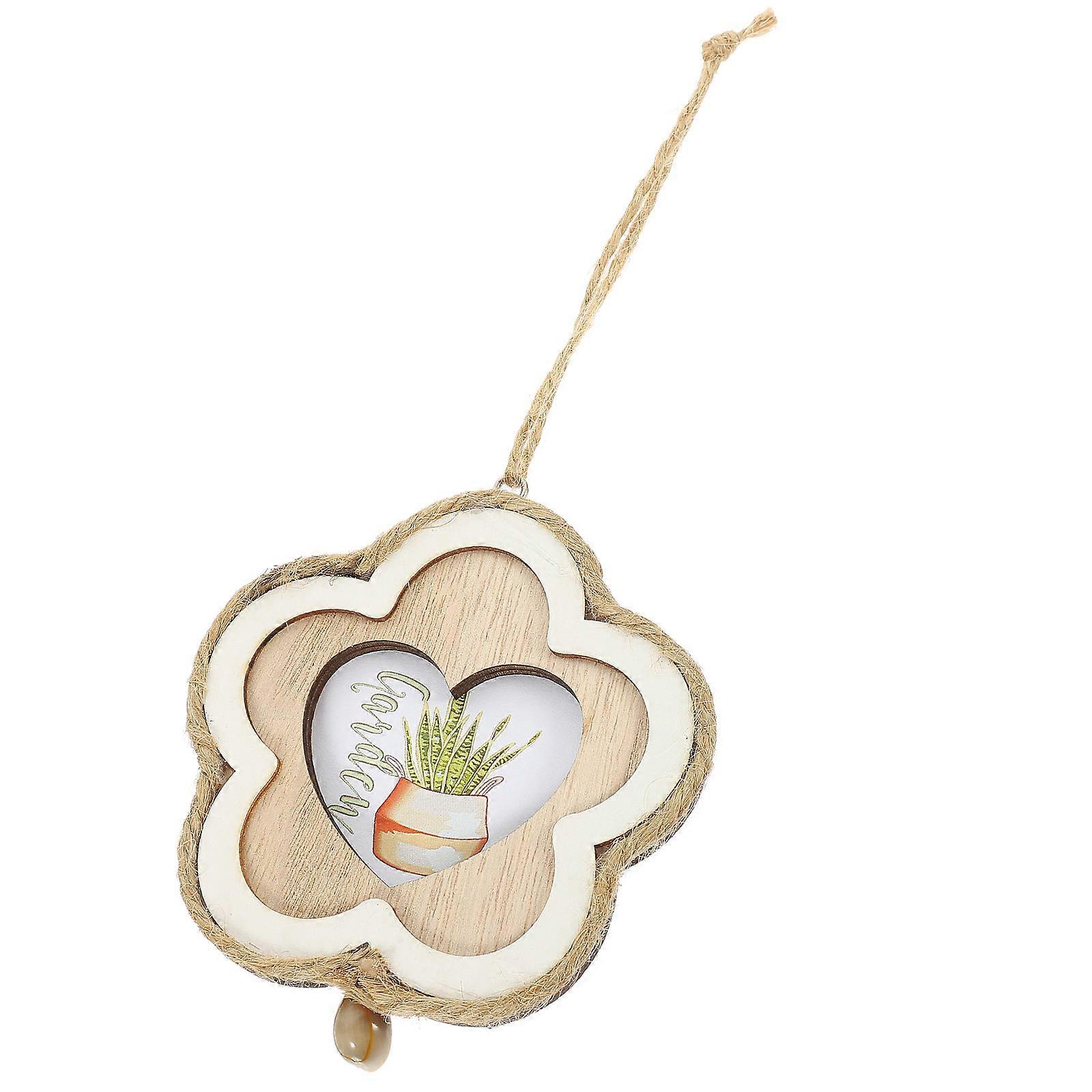 Miniature Picture Frame Wood Ornament for Decoration 1 Piece Flower Shape