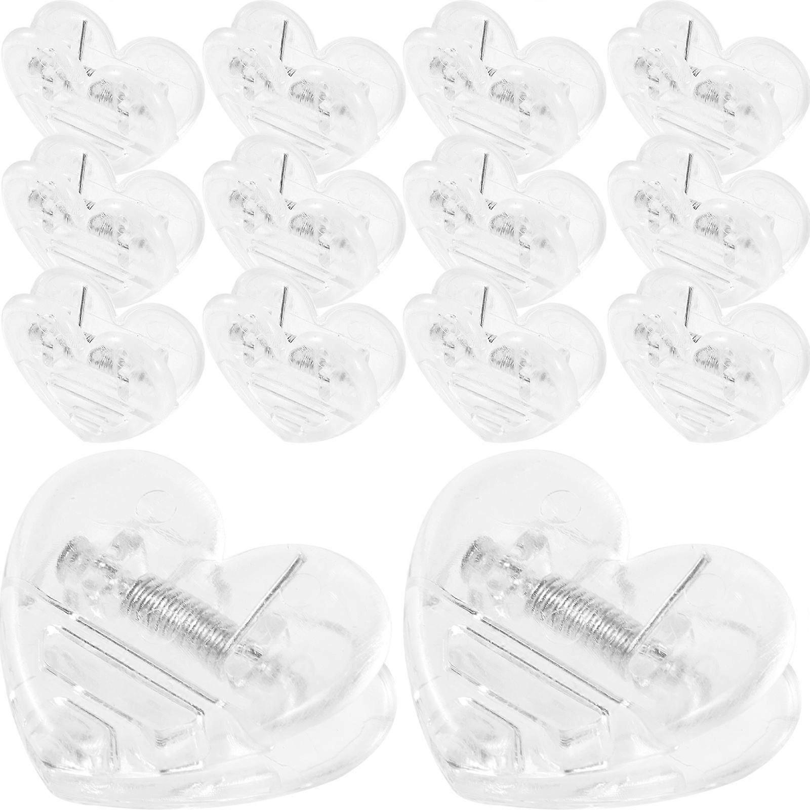 Heart Clips Clear Heart Clips for Fixing 15Pcs Transparent ABS Material Set