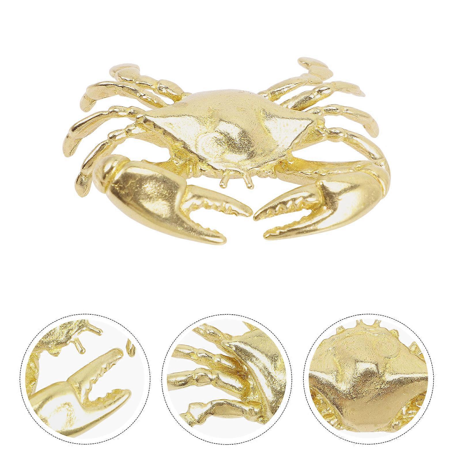 Decorative Brass Crab Ornament for Desktop Display 5Pcs