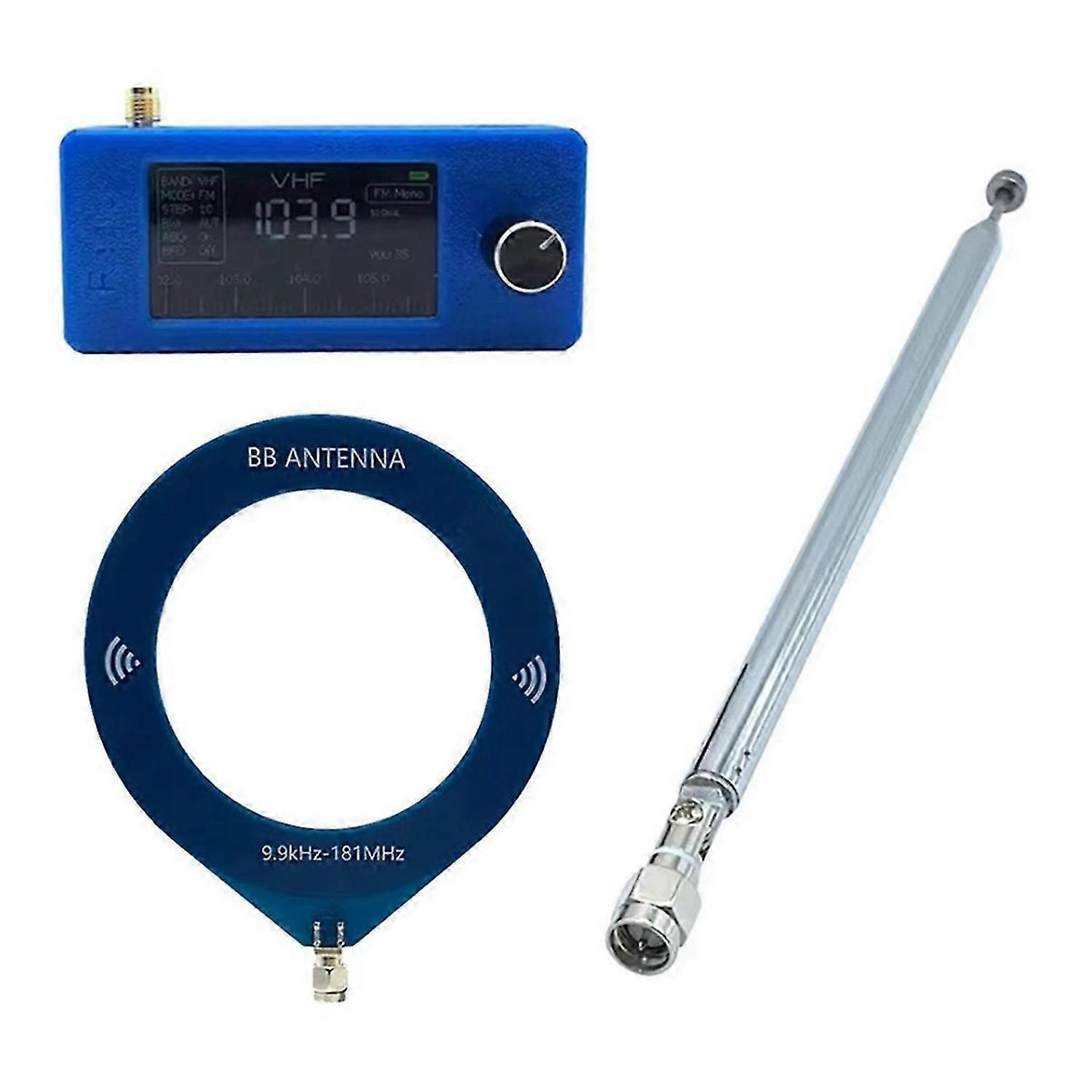 SI4732 Portable Radio LSB USB AM FM with 2 Antennas Blue
