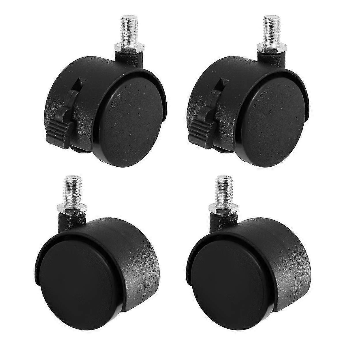 Set of 4 Screw in Caster Wheels - 2 with Lock Function