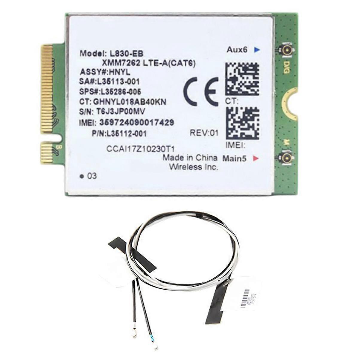 L830- XMM7262 Adapter Cad+2XAntennas Built-in 4G Module for 840 846 850 G6 X360 Wireless 4G Adapter