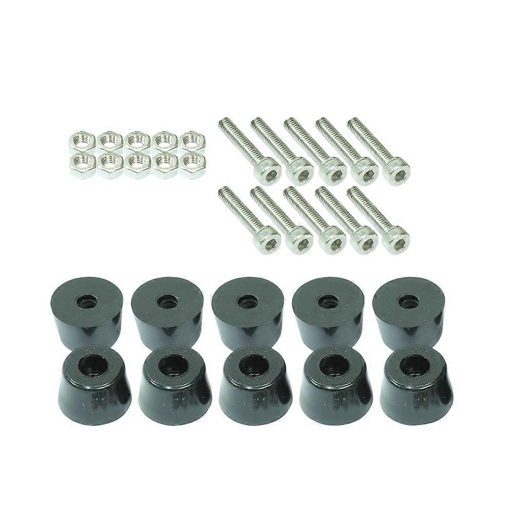 Rubber Feet for Home Tool Set Bumpers Pads with Screws and Nuts 30Pcs
